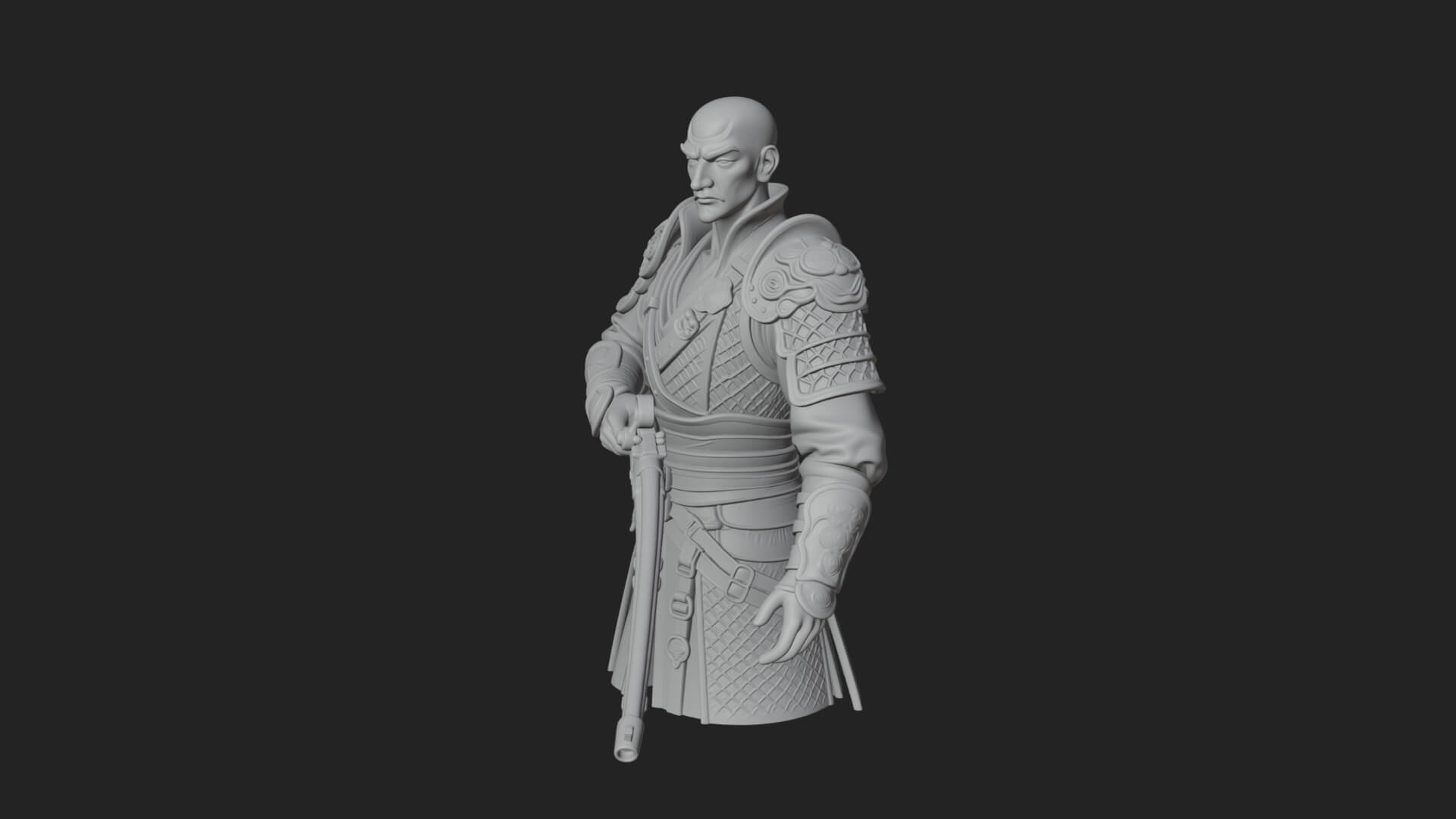 Robed Marksman with Musket Statue Design 1 3D Print Model 3D Model