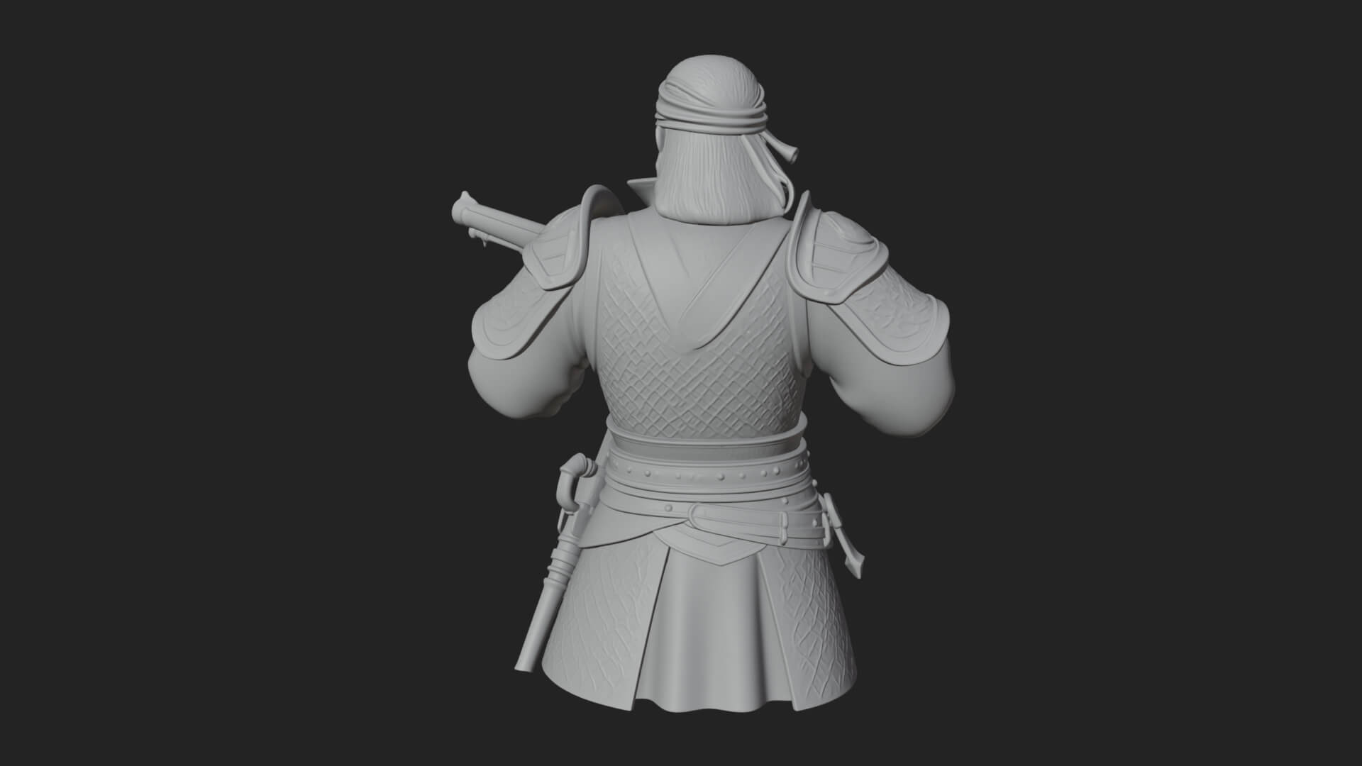 Robed Marksman with Musket Statue Design 2 3D Print Model 3D Model