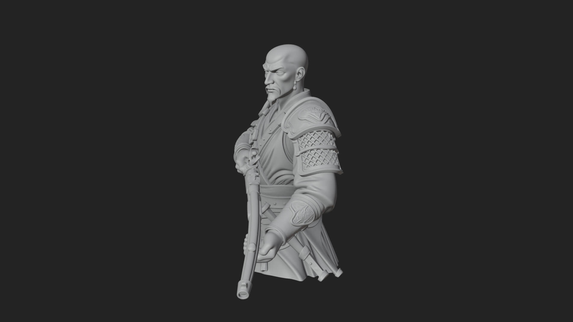 Robed Marksman with Musket Statue Design 3 3D Print Model 3D Model