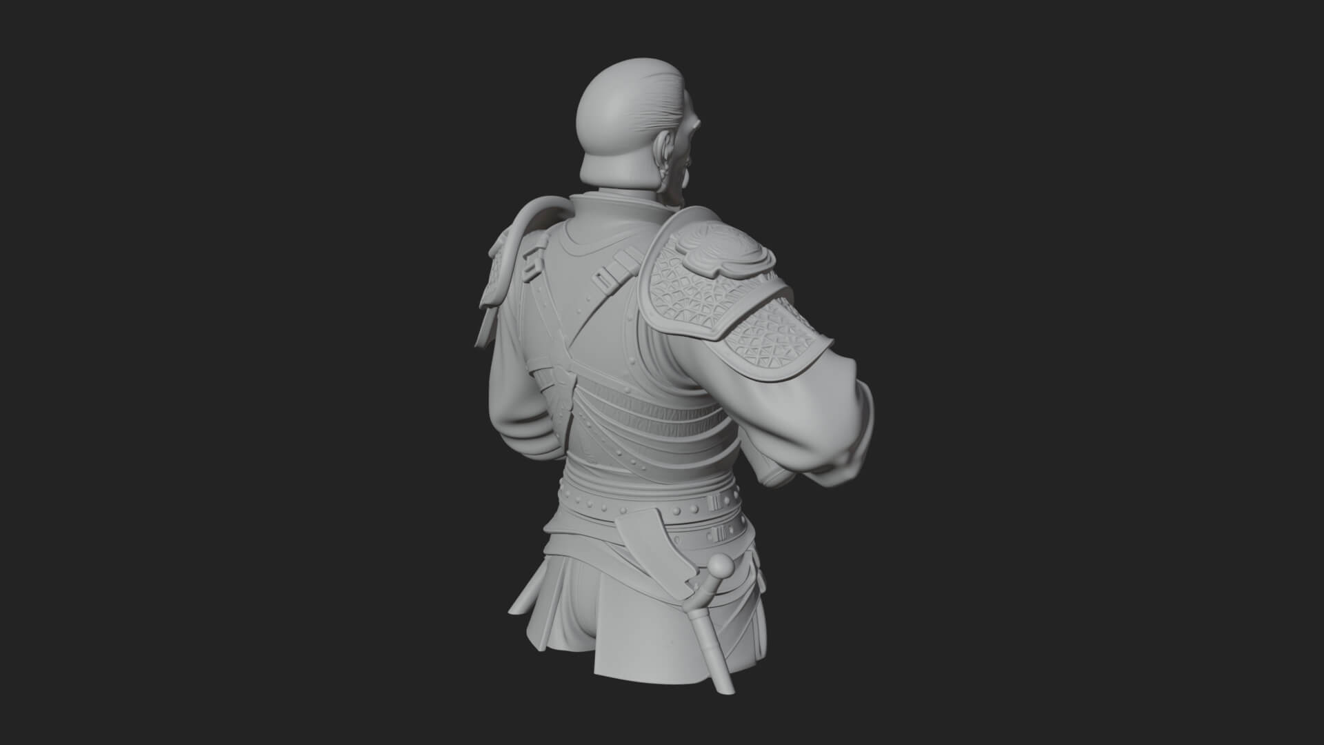 Robed Marksman with Musket Statue Design 4 3D Print Model 3D Model
