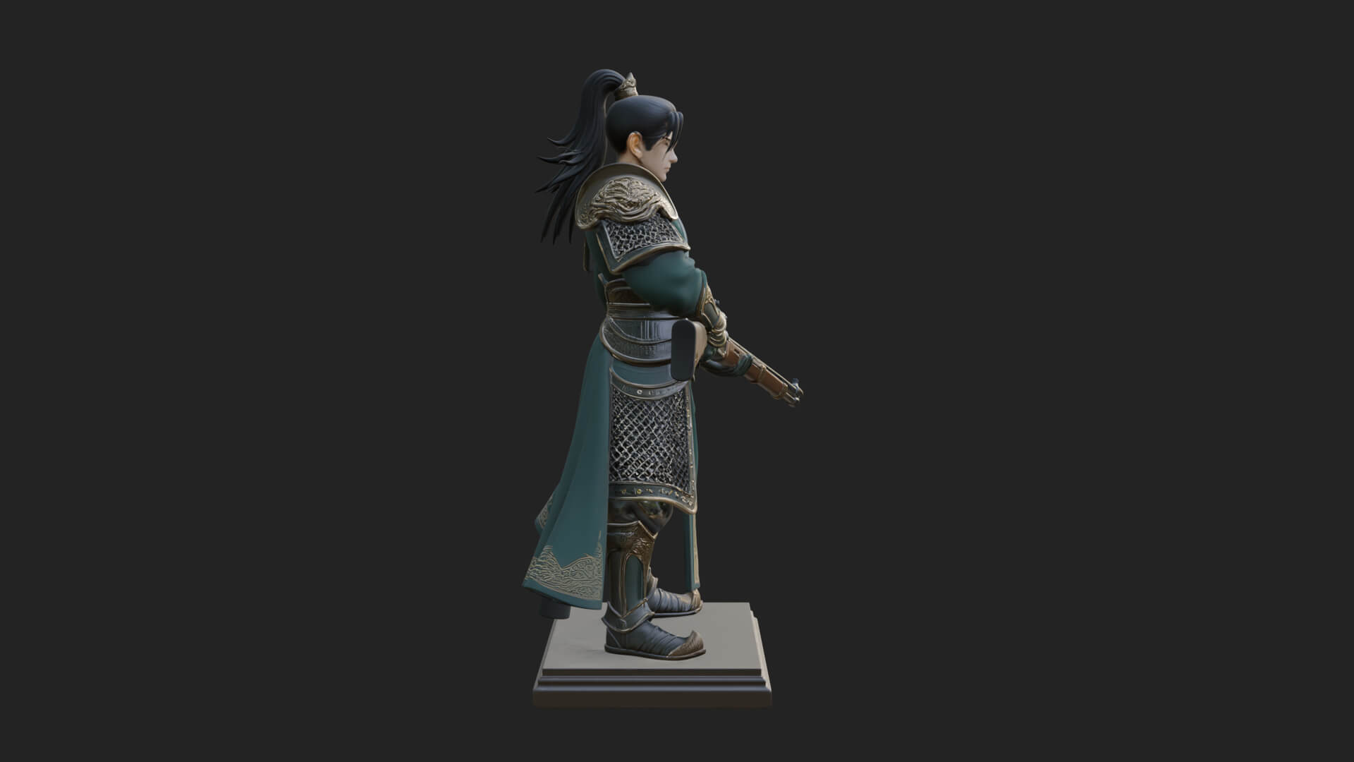 Robed Marksman with Musket Statue Design 5 3D Print Model 3D Model