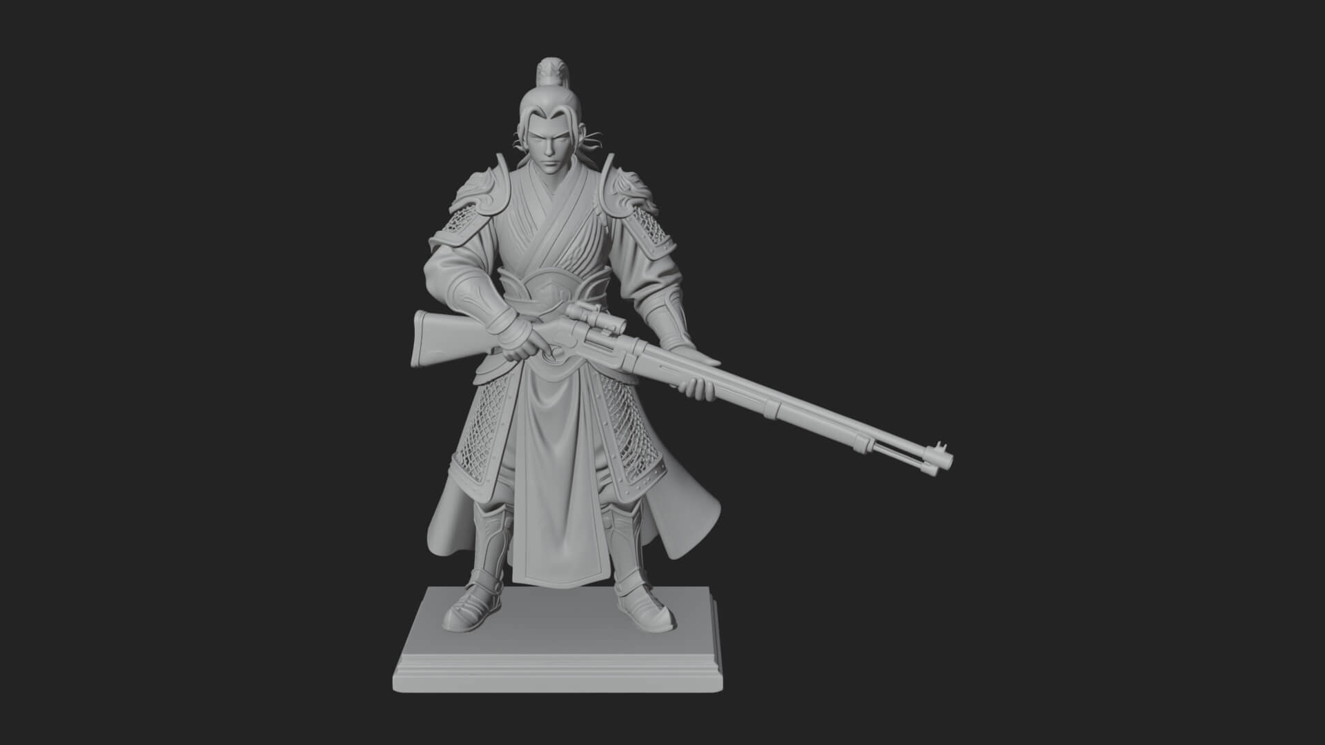 Robed Marksman with Musket Statue Design 5 3D Print Model 3D Model