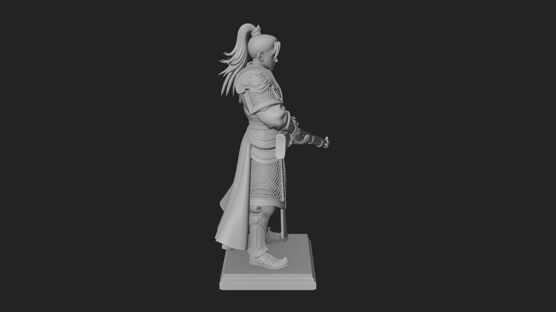 Robed Marksman with Musket Statue Design 5 3D Print Model 3D Model
