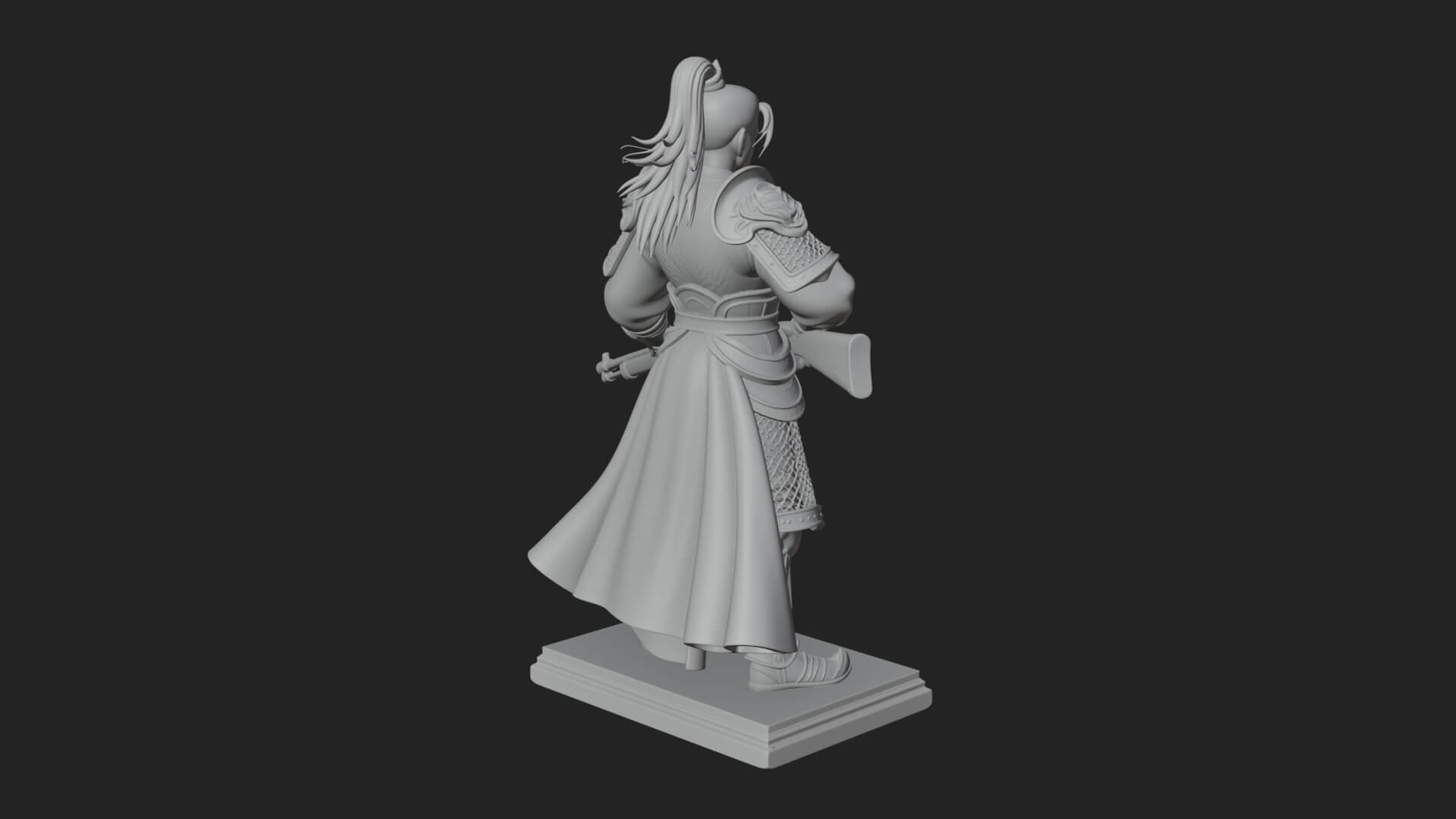 Robed Marksman with Musket Statue Design 5 3D Print Model 3D Model