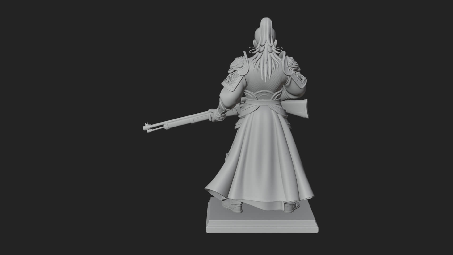 Robed Marksman with Musket Statue Design 5 3D Print Model 3D Model