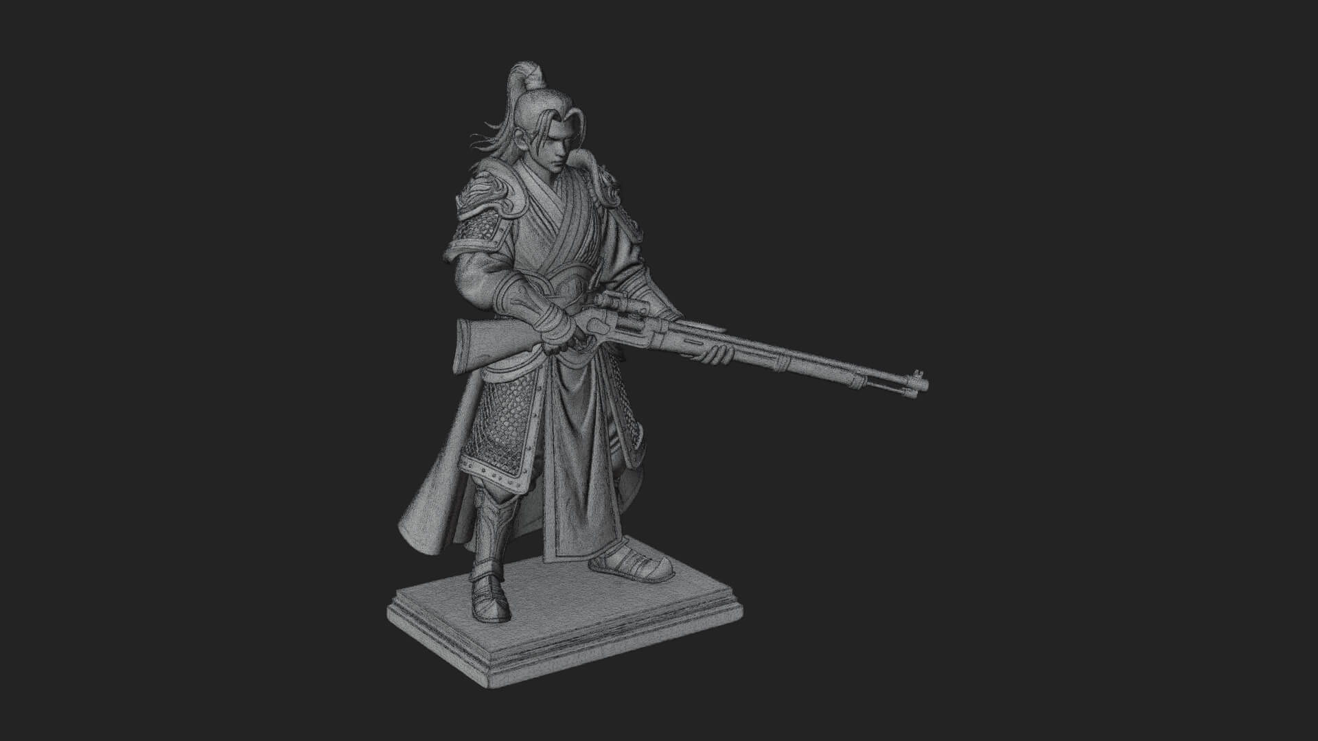 Robed Marksman with Musket Statue Design 5 3D Print Model 3D Model