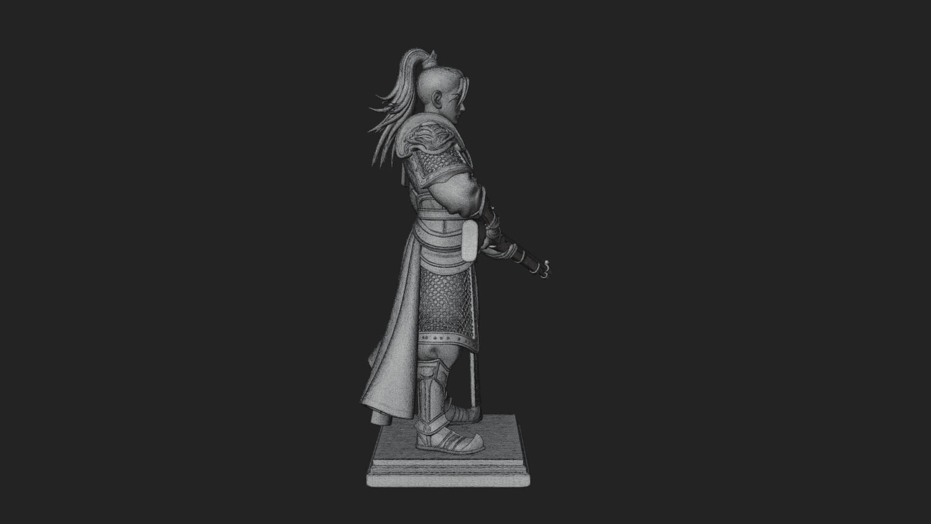 Robed Marksman with Musket Statue Design 5 3D Print Model 3D Model