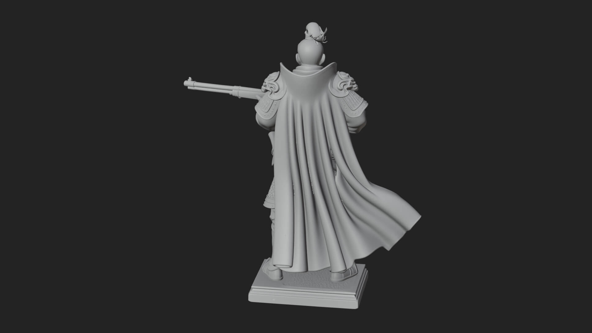 Robed Marksman with Musket Statue Design 6 3D Print Model 3D Model