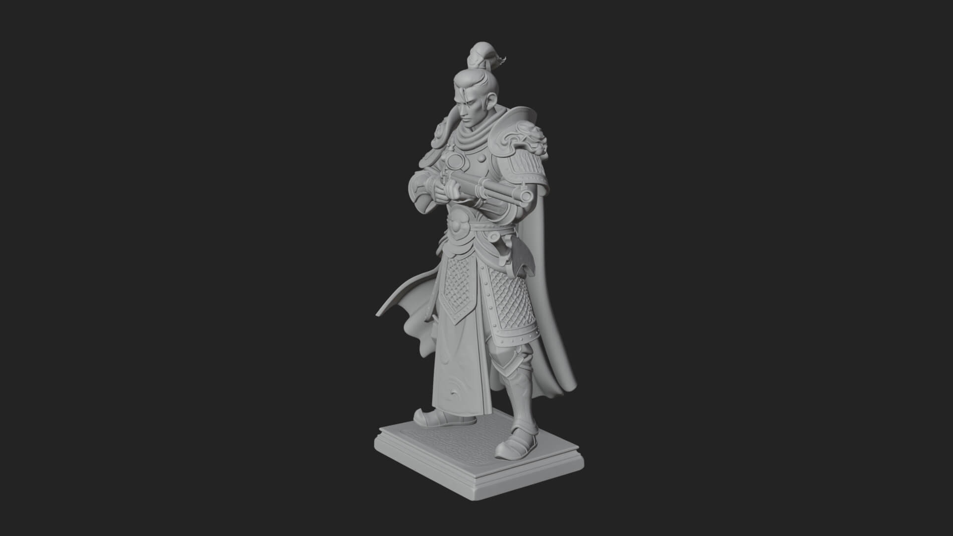 Robed Marksman with Musket Statue Design 6 3D Print Model 3D Model
