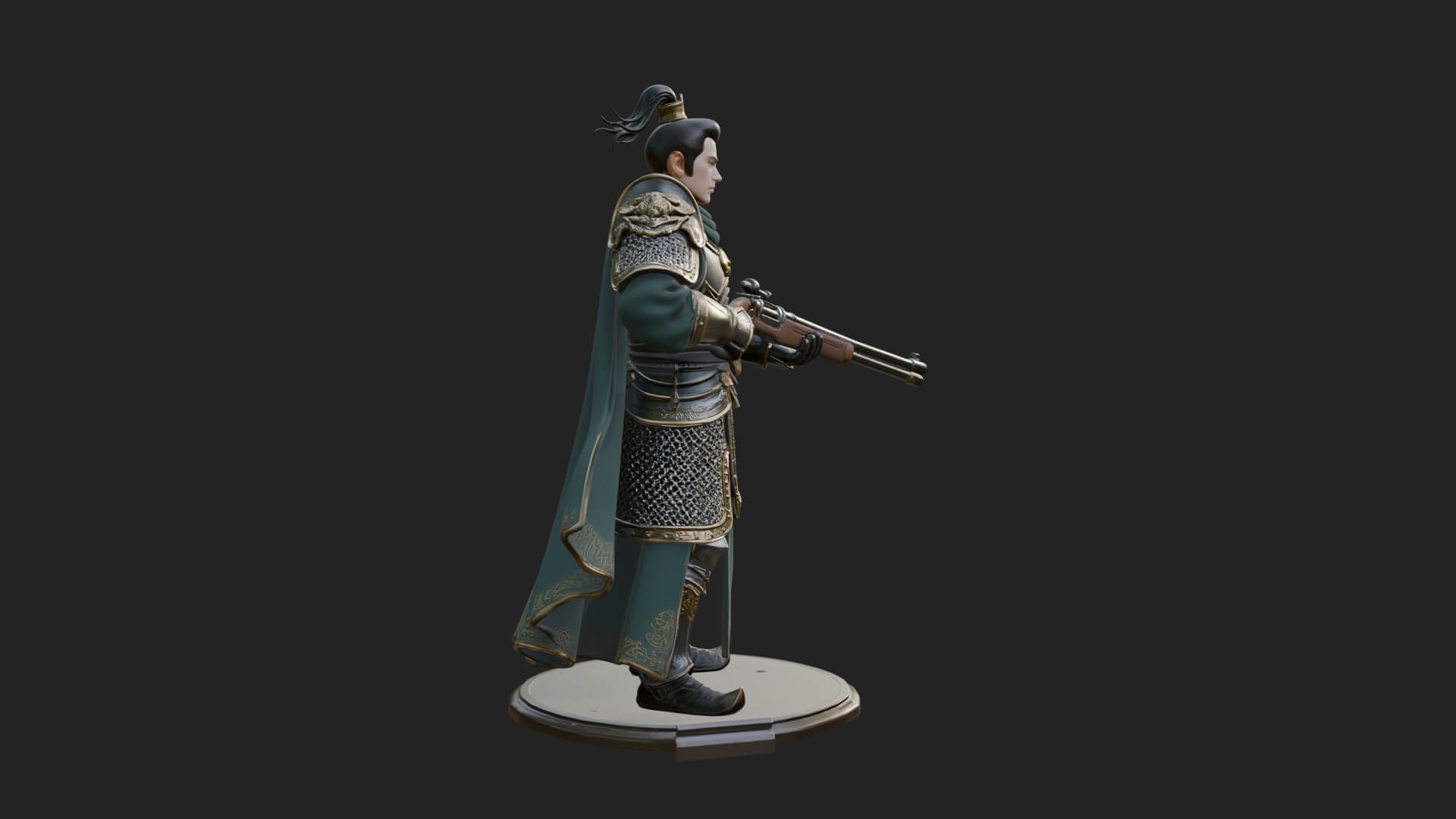Robed Marksman with Musket Statue Design 7 3D Print Model 3D Model