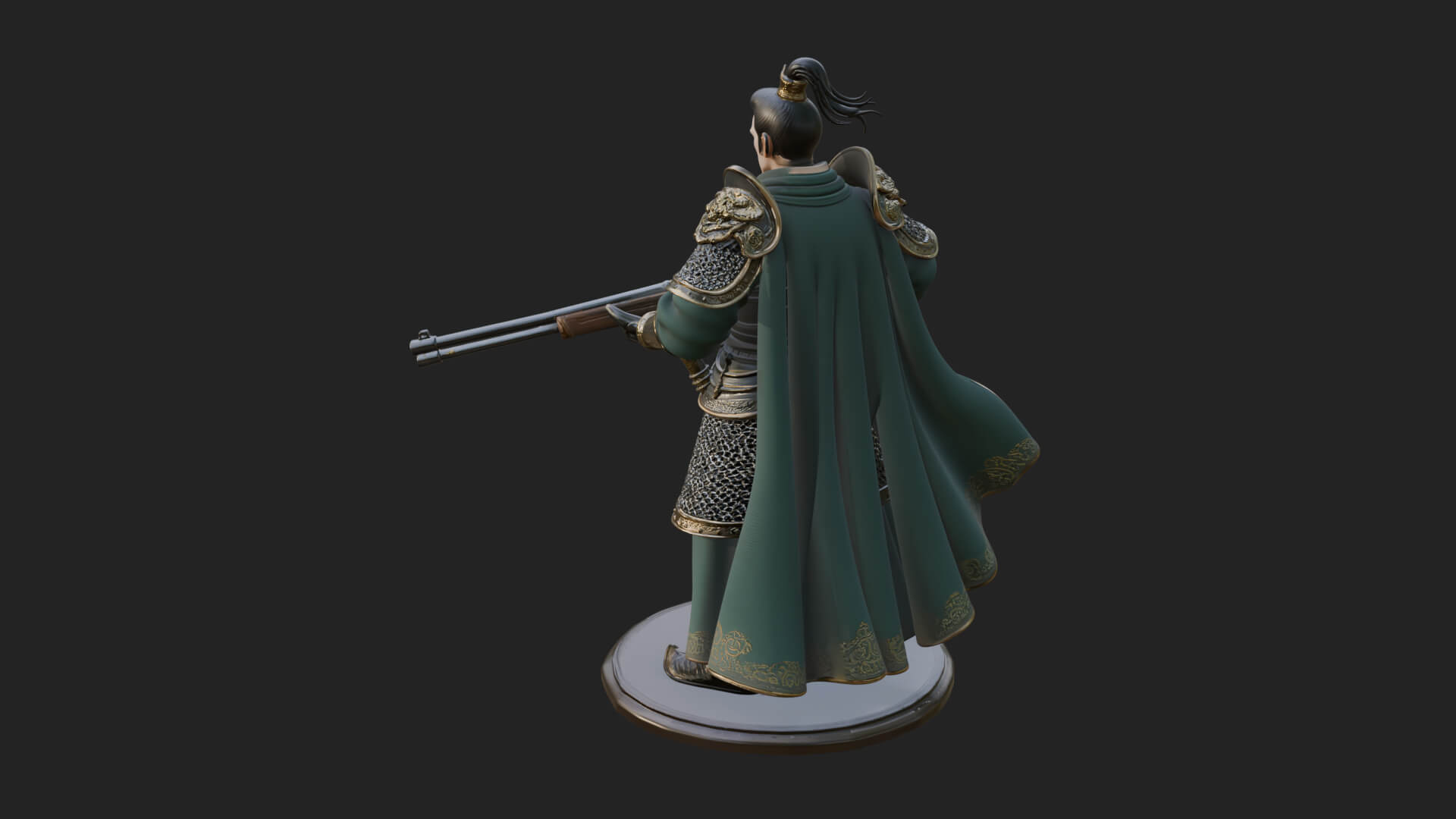 Robed Marksman with Musket Statue Design 7 3D Print Model 3D Model