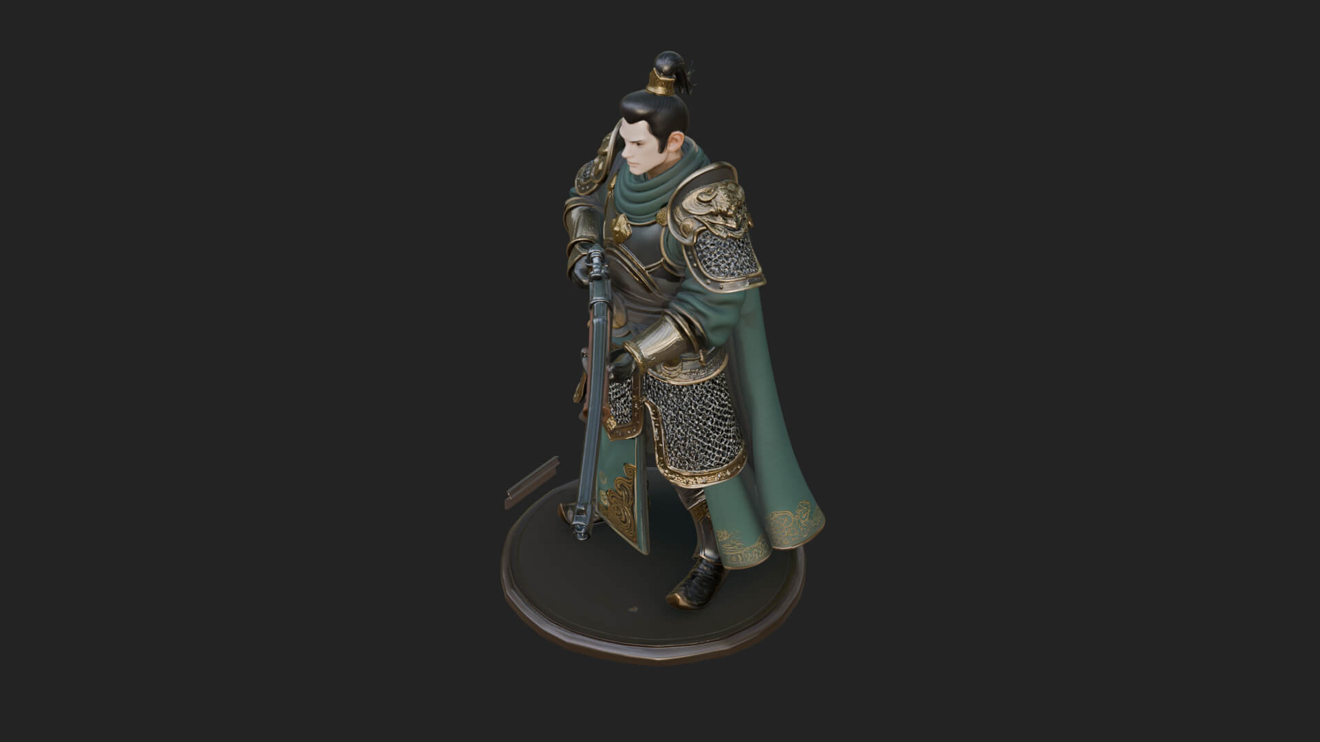 Robed Marksman with Musket Statue Design 7 3D Print Model 3D Model