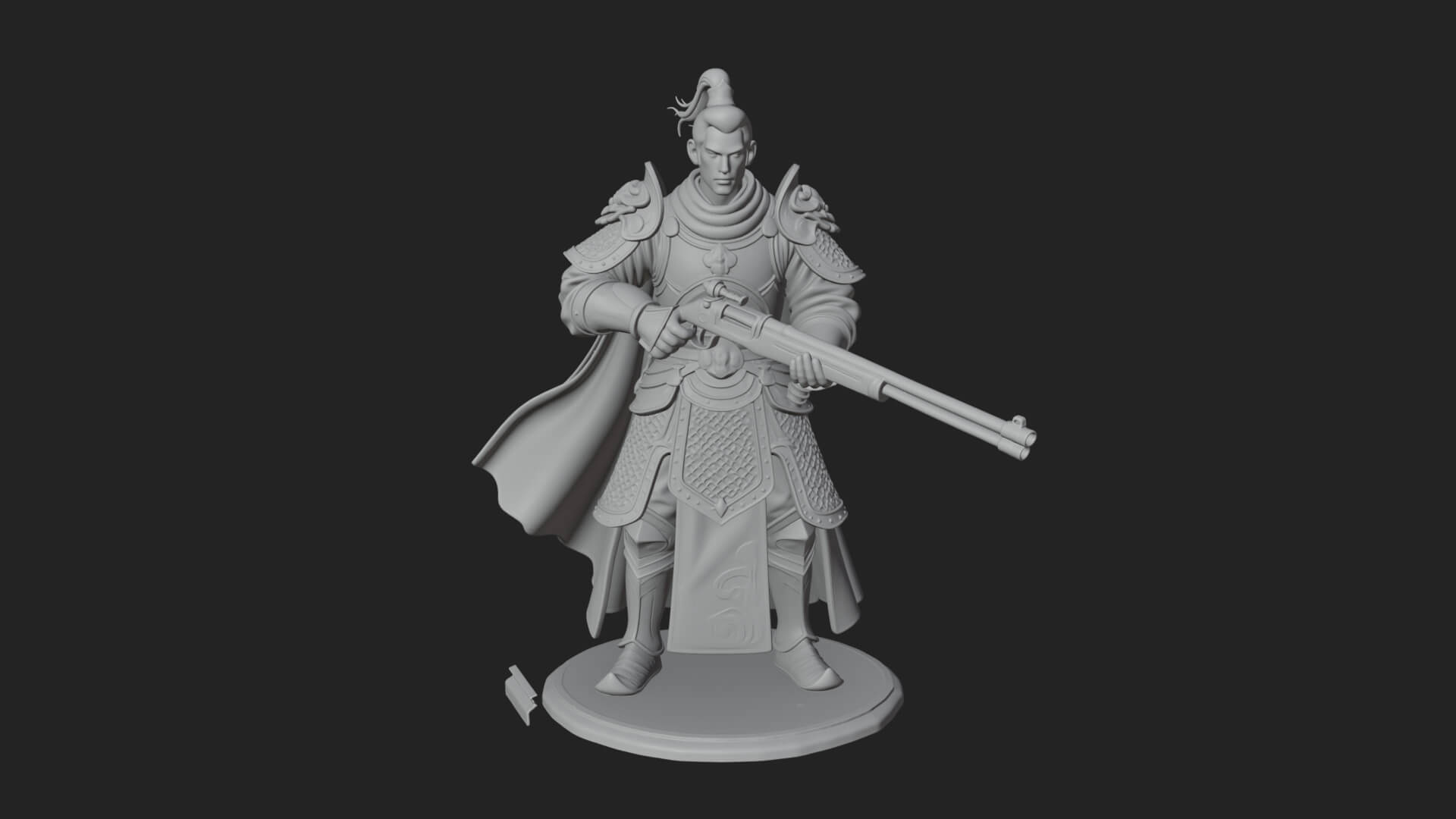 Robed Marksman with Musket Statue Design 7 3D Print Model 3D Model