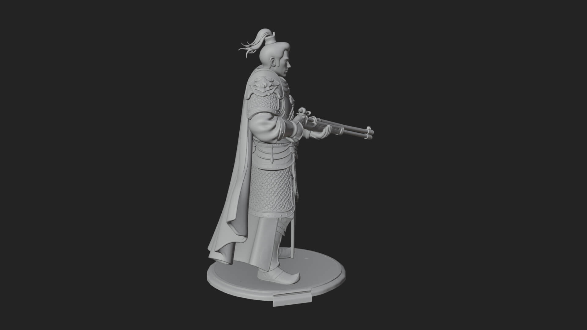 Robed Marksman with Musket Statue Design 7 3D Print Model 3D Model