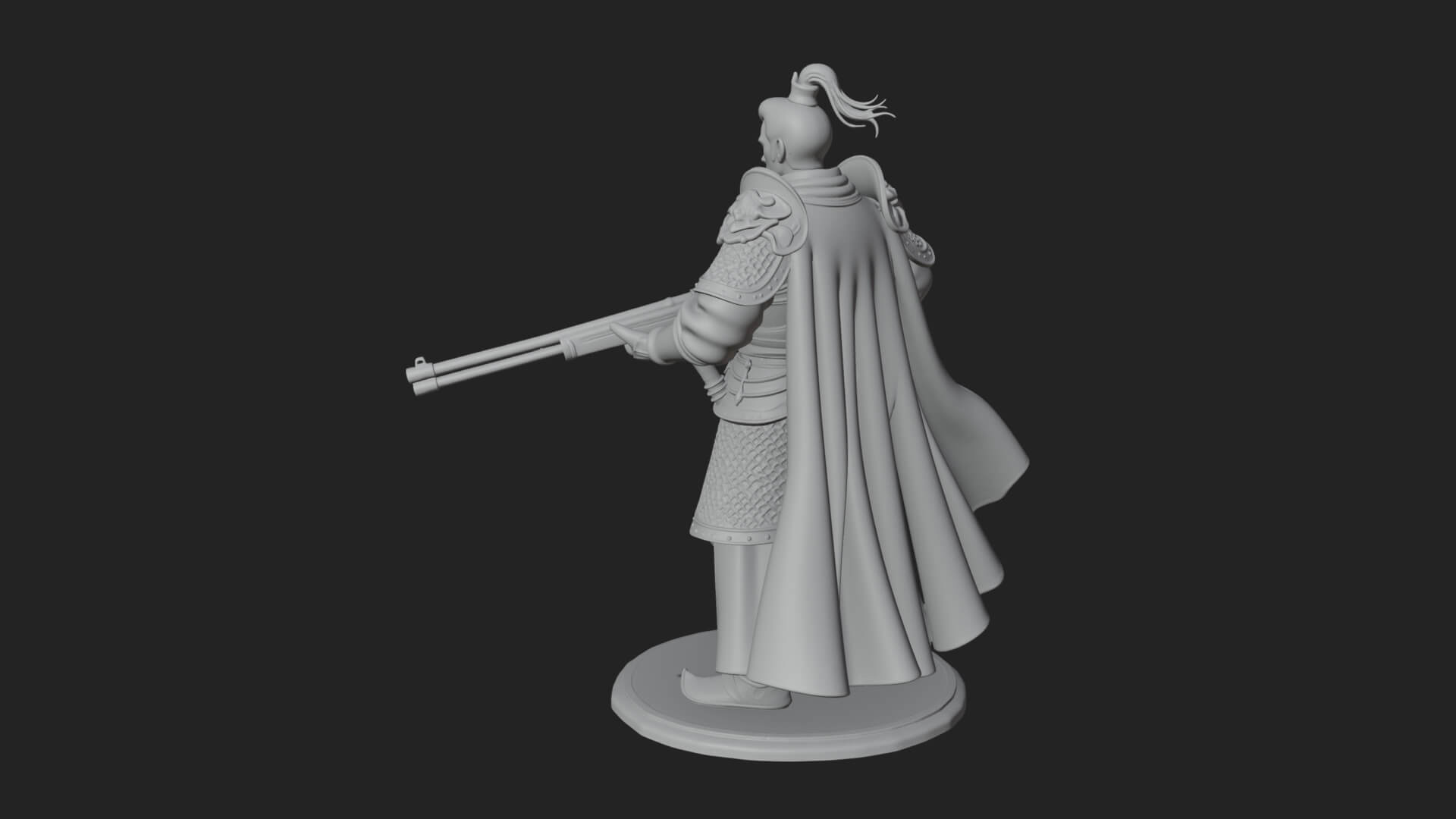 Robed Marksman with Musket Statue Design 7 3D Print Model 3D Model