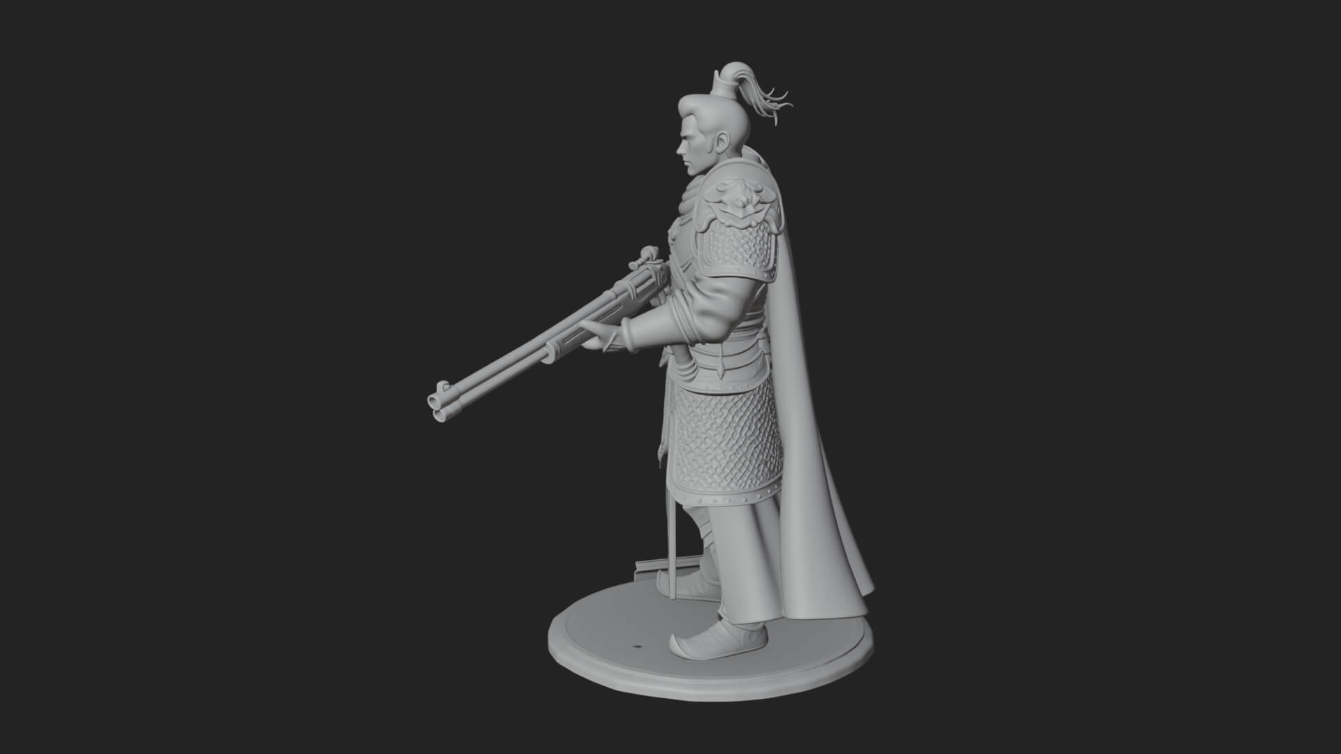 Robed Marksman with Musket Statue Design 7 3D Print Model 3D Model