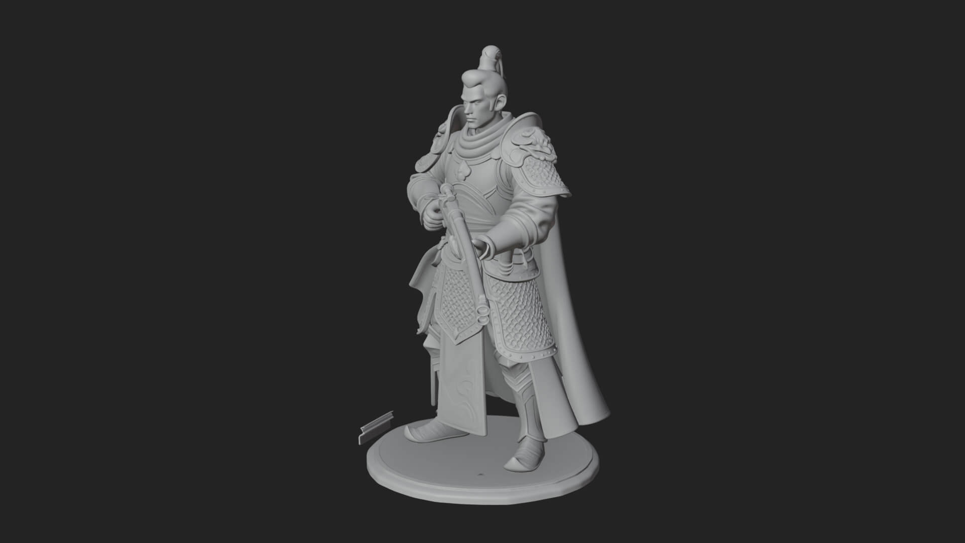 Robed Marksman with Musket Statue Design 7 3D Print Model 3D Model