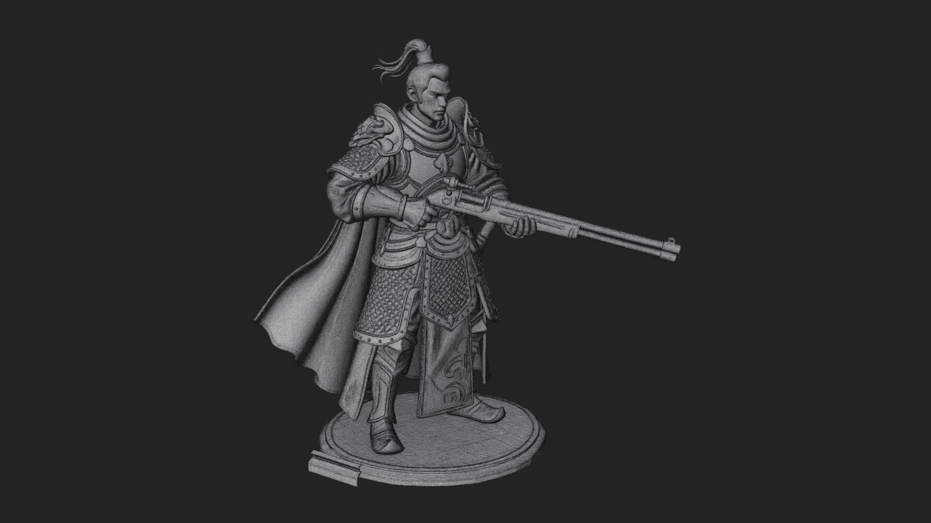 Robed Marksman with Musket Statue Design 7 3D Print Model 3D Model