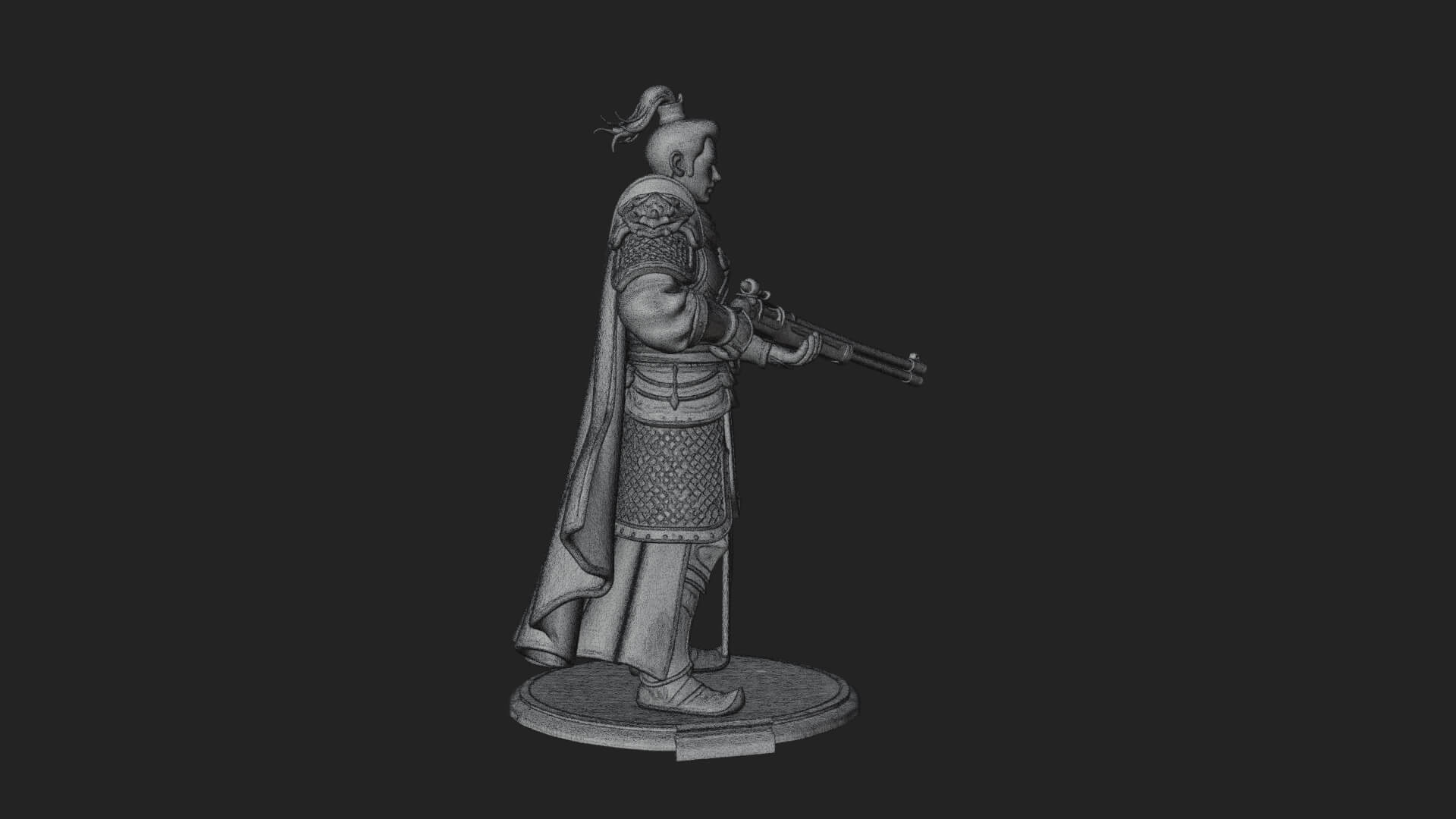 Robed Marksman with Musket Statue Design 7 3D Print Model 3D Model