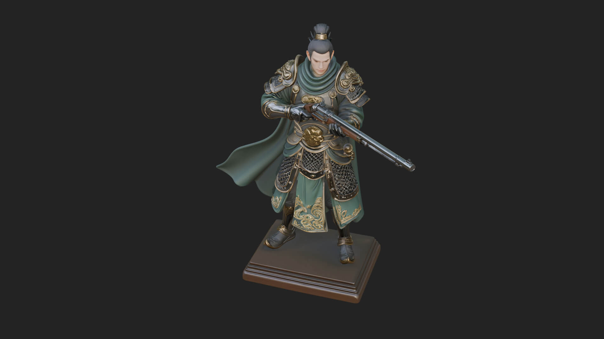 Robed Marksman with Musket Statue Design 8 3D Print Model 3D Model