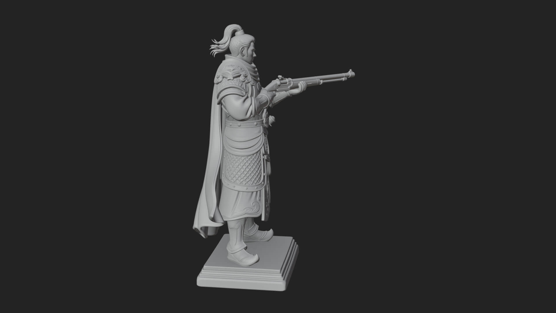 Robed Marksman with Musket Statue Design 8 3D Print Model 3D Model