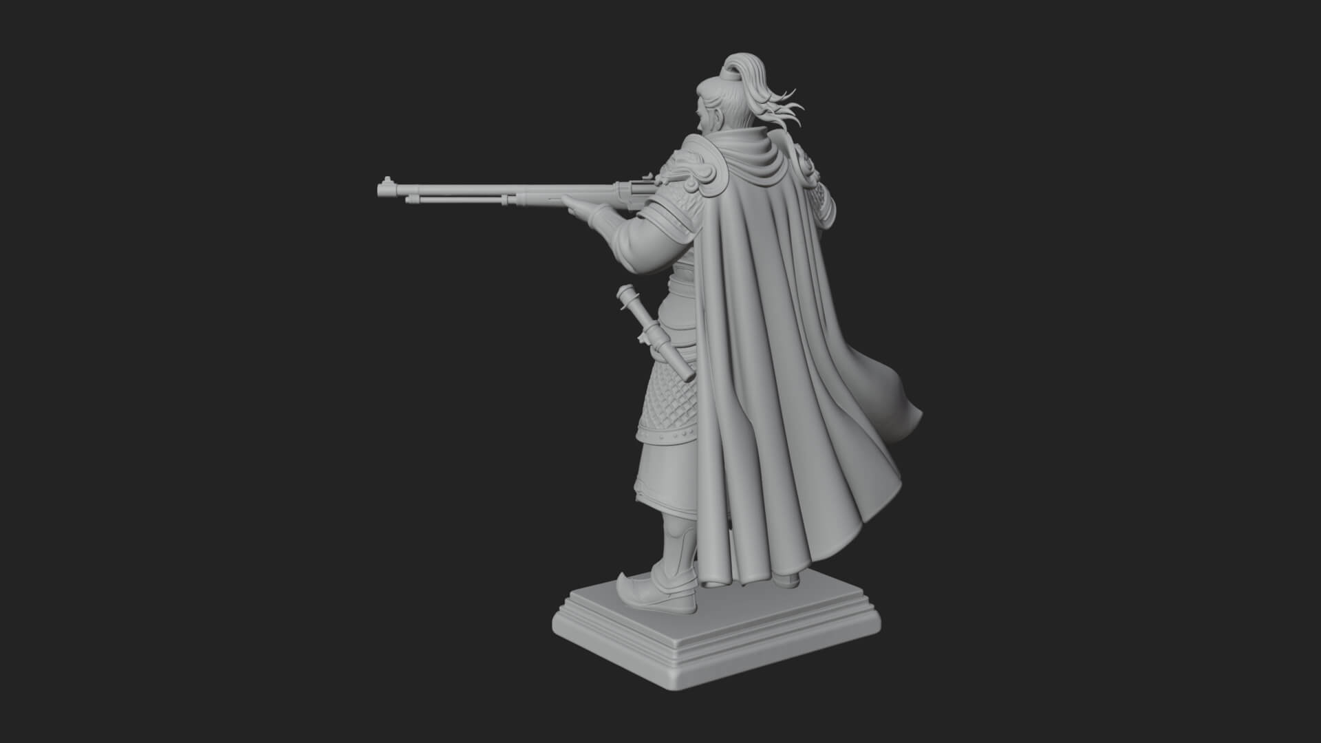 Robed Marksman with Musket Statue Design 8 3D Print Model 3D Model