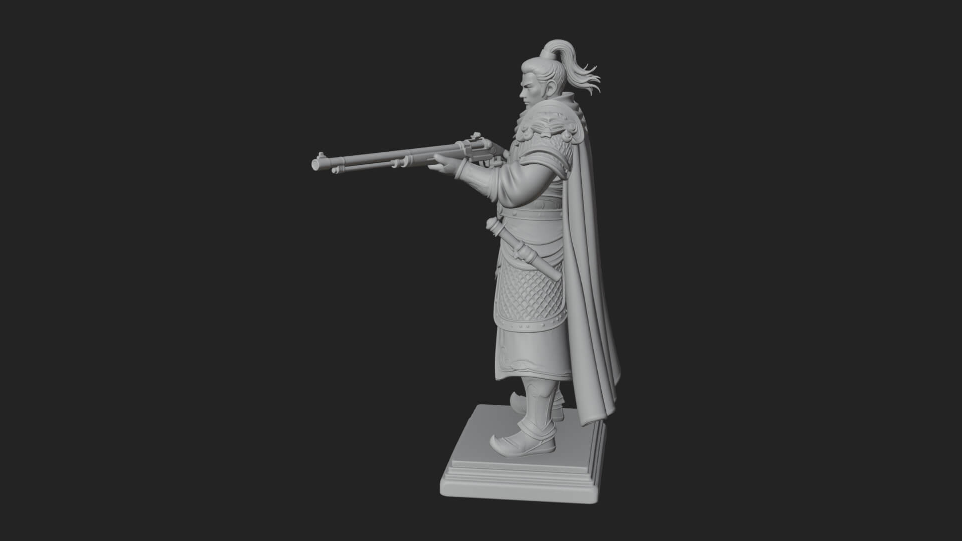 Robed Marksman with Musket Statue Design 8 3D Print Model 3D Model