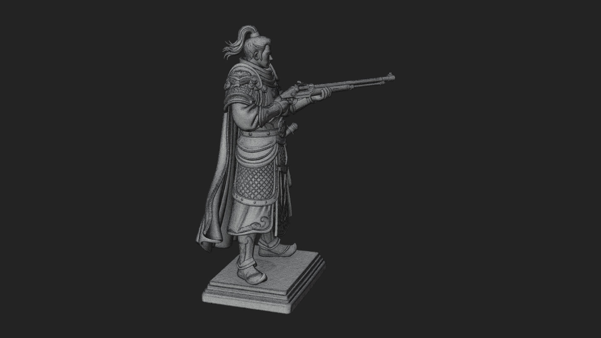 Robed Marksman with Musket Statue Design 8 3D Print Model 3D Model