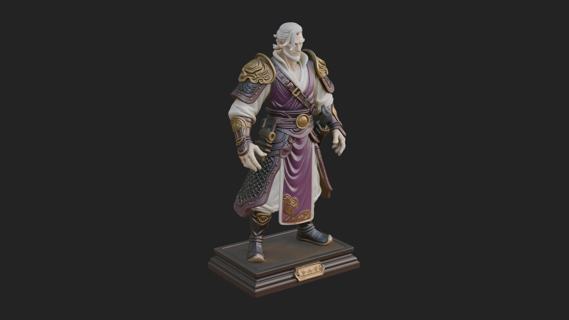 Robed Master Standing Statue Design 1 3D Print Model 3D Model