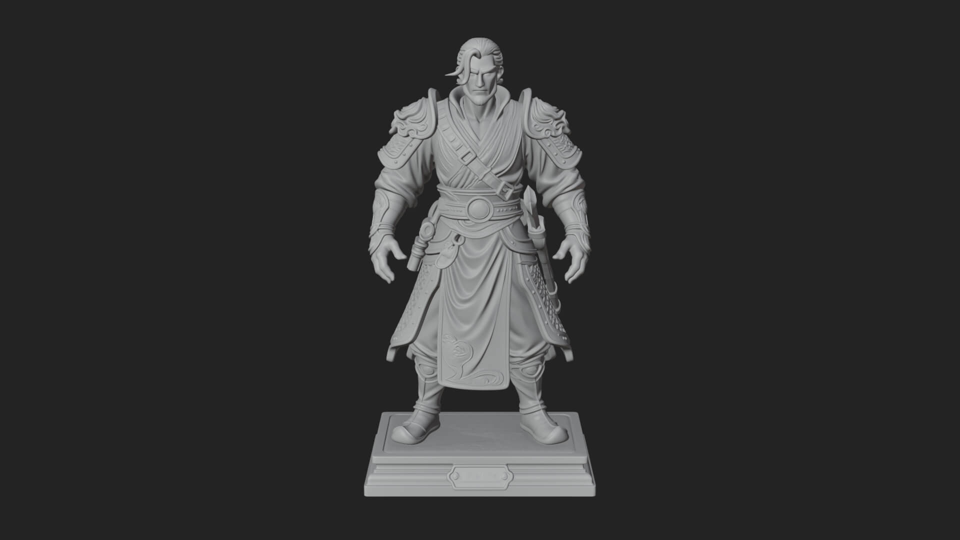 Robed Master Standing Statue Design 1 3D Print Model 3D Model