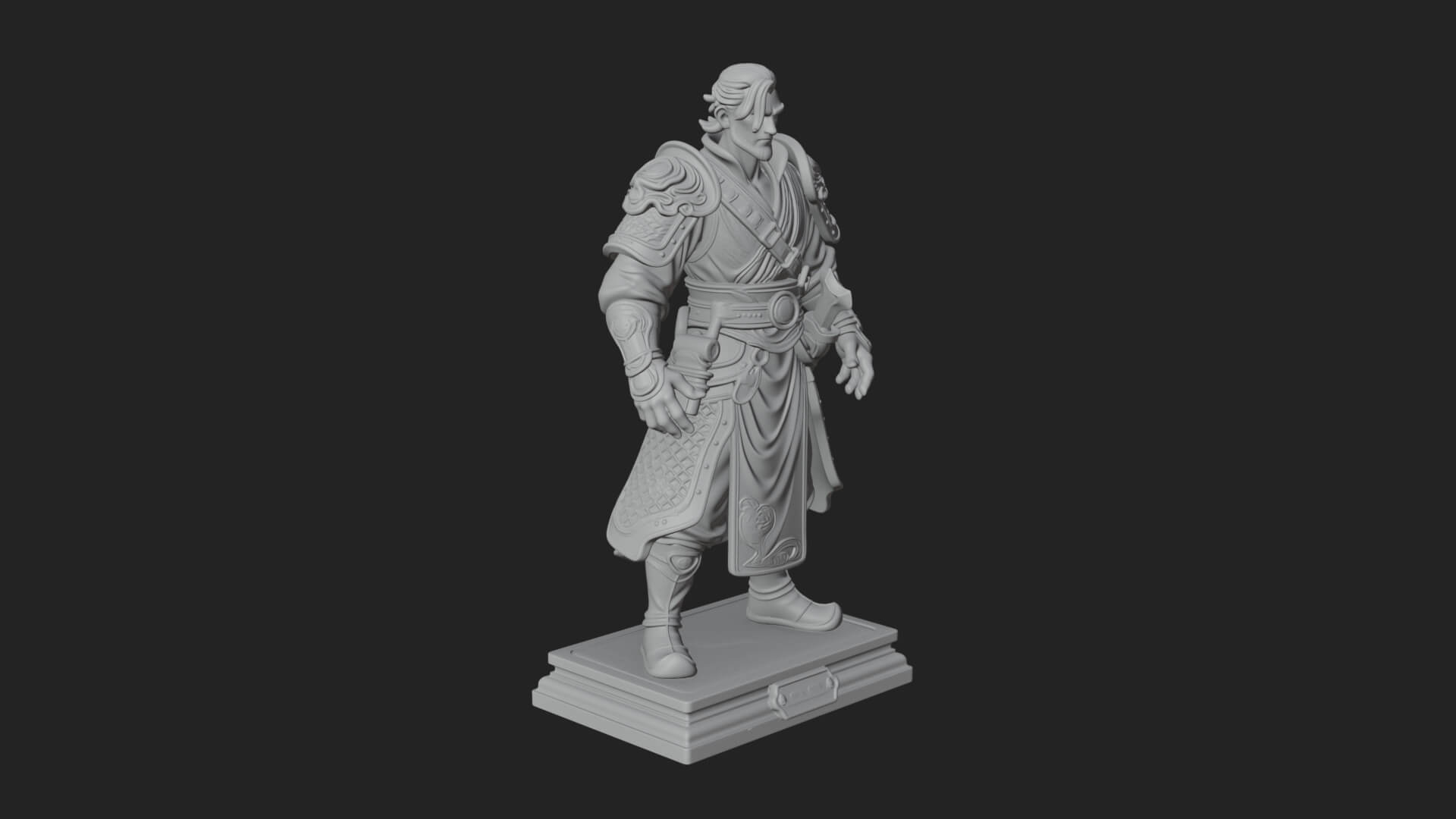 Robed Master Standing Statue Design 1 3D Print Model 3D Model