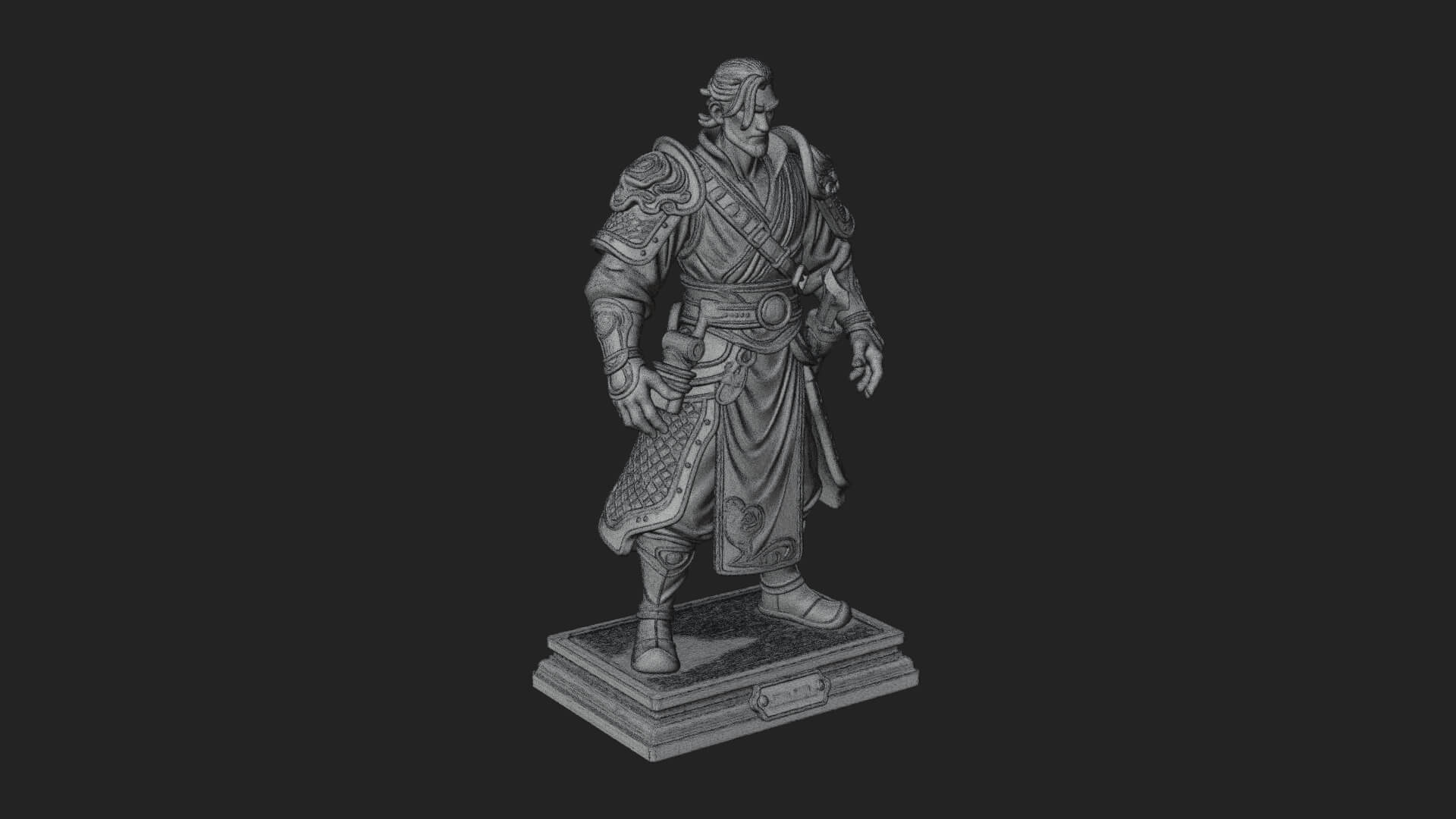Robed Master Standing Statue Design 1 3D Print Model 3D Model