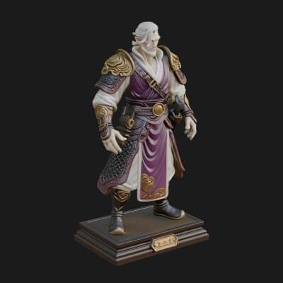 Robed Master Standing Statue Design 1 3D Print Model