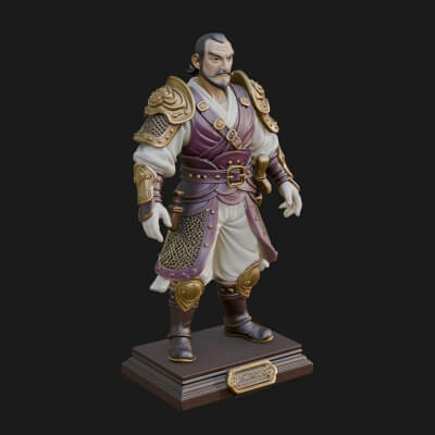 Robed Master Standing Statue Design 2 3D Print Model