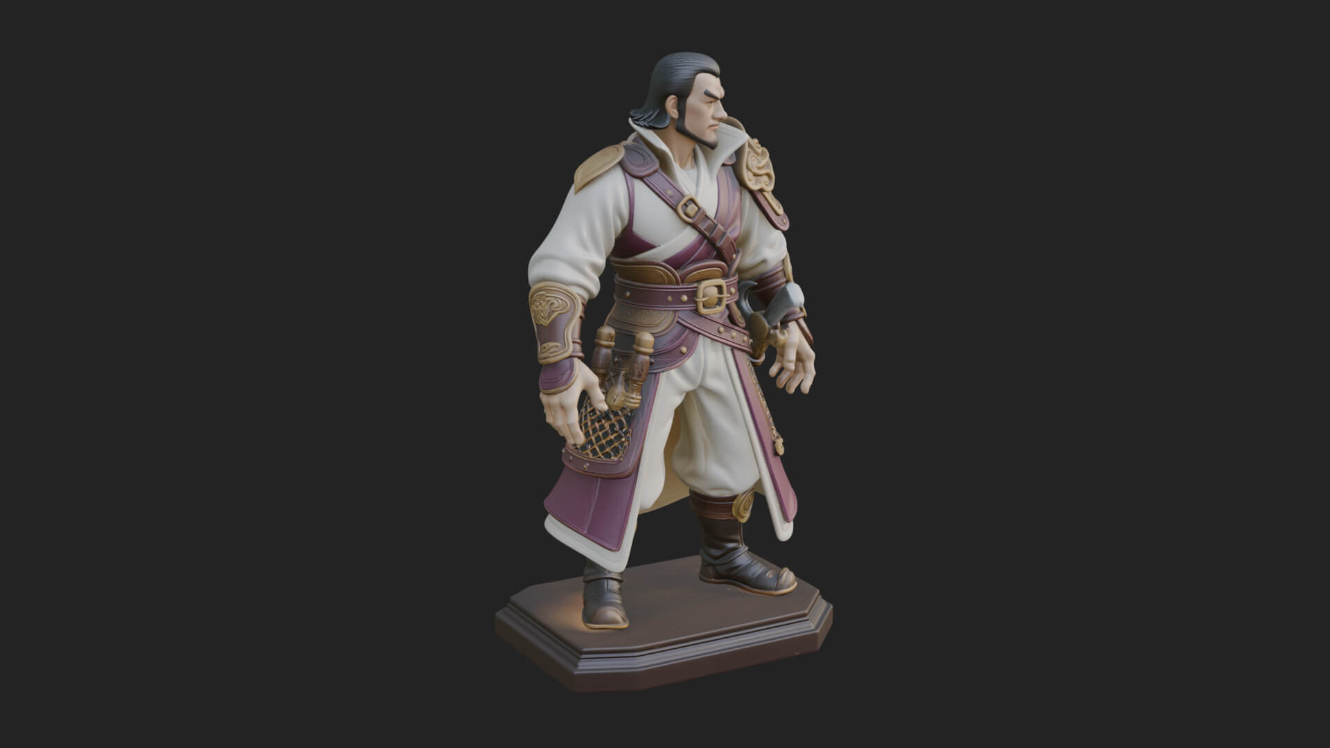 Robed Master Standing Statue Design 3 3D Print Model 3D Model
