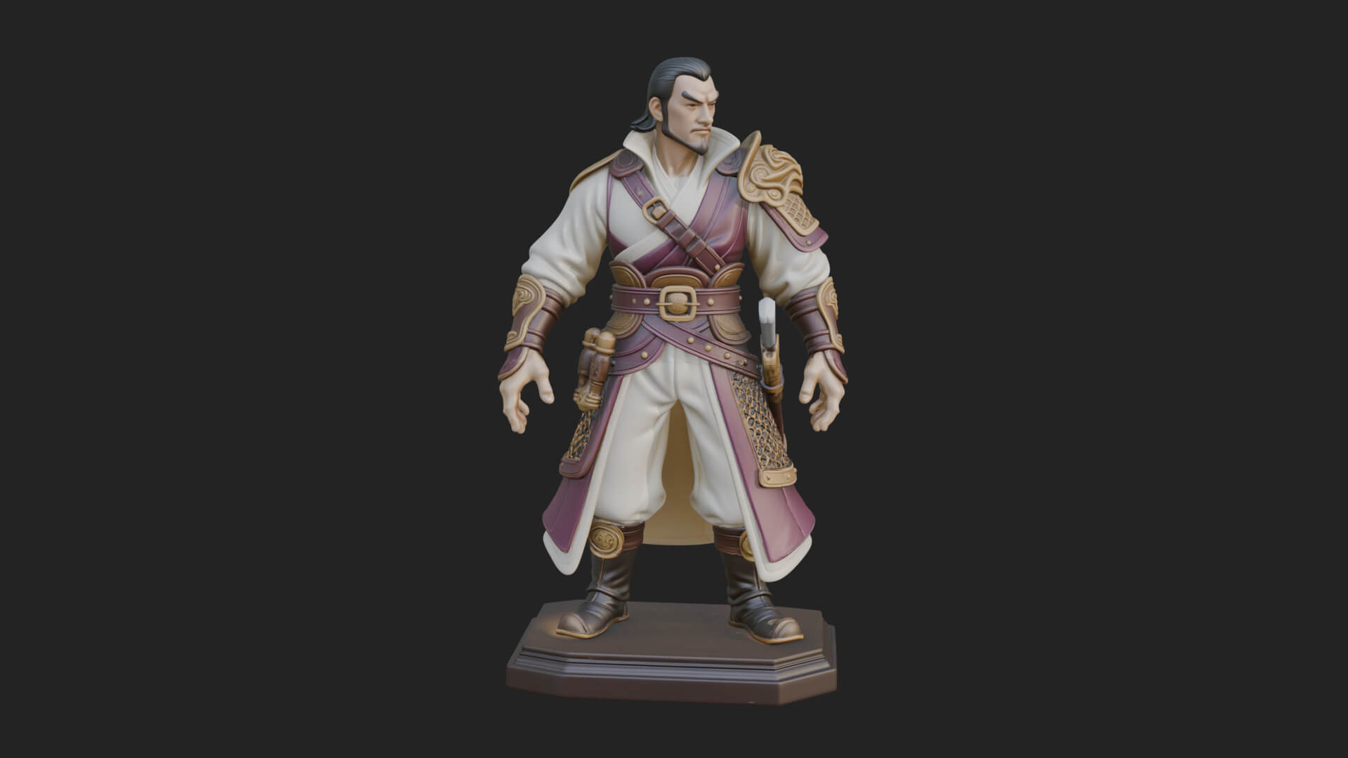 Robed Master Standing Statue Design 3 3D Print Model 3D Model