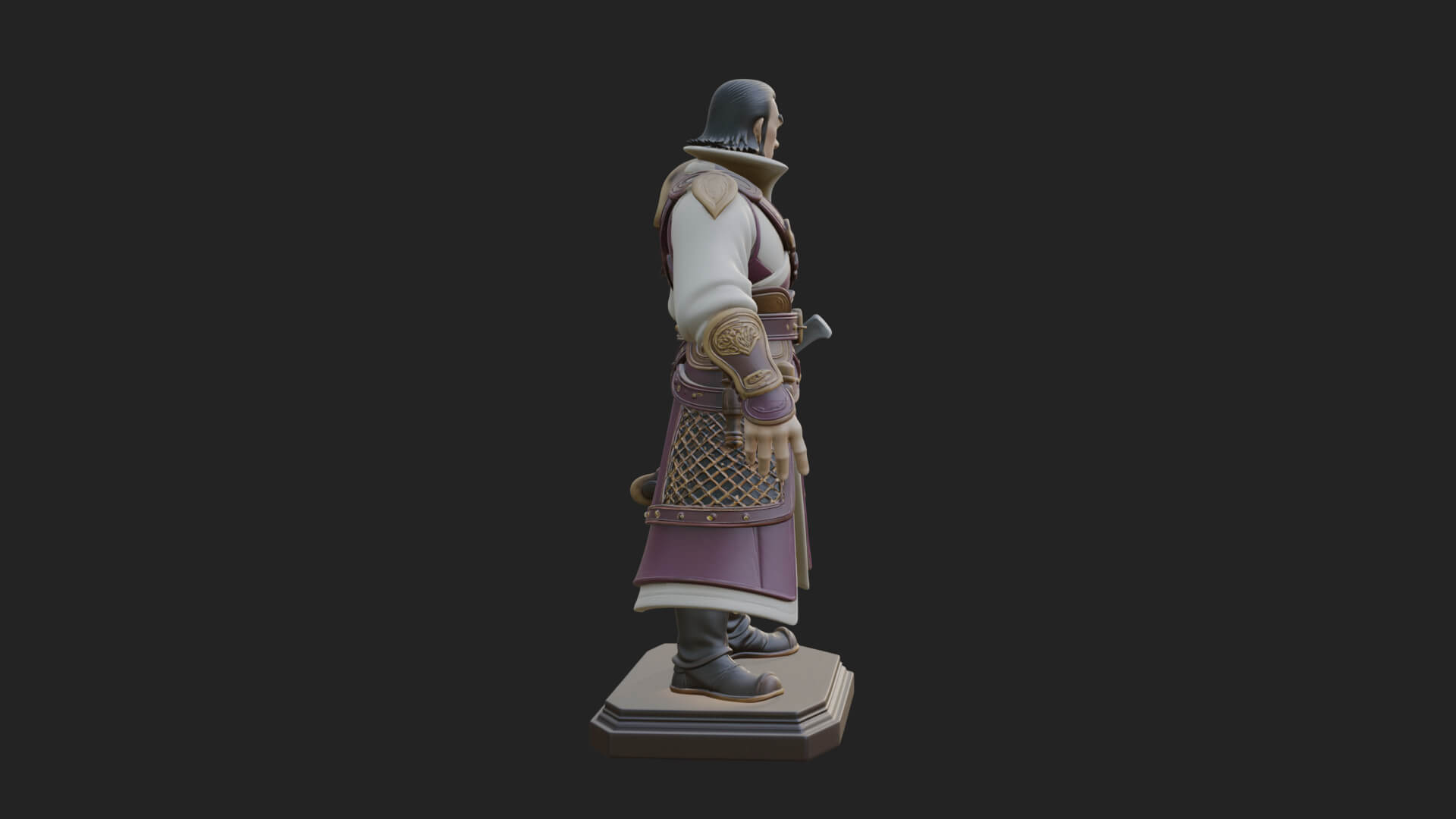 Robed Master Standing Statue Design 3 3D Print Model 3D Model