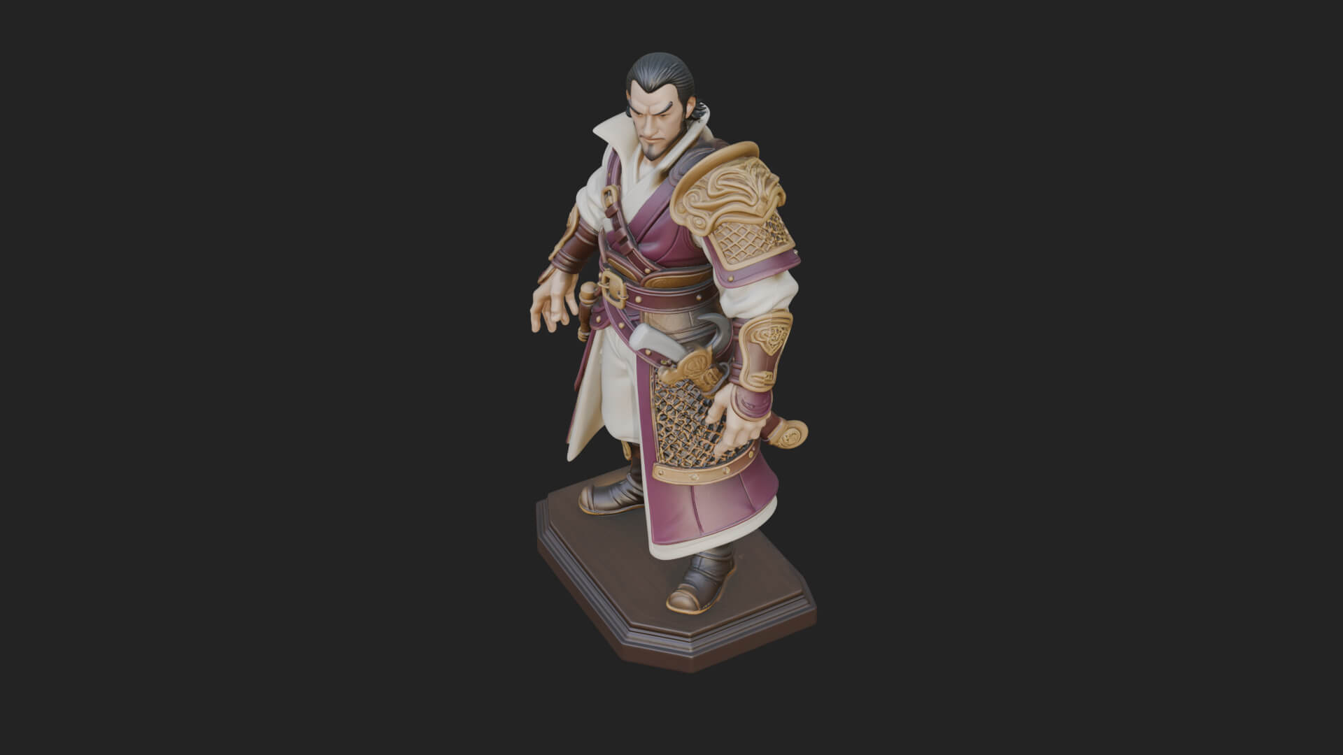 Robed Master Standing Statue Design 3 3D Print Model 3D Model