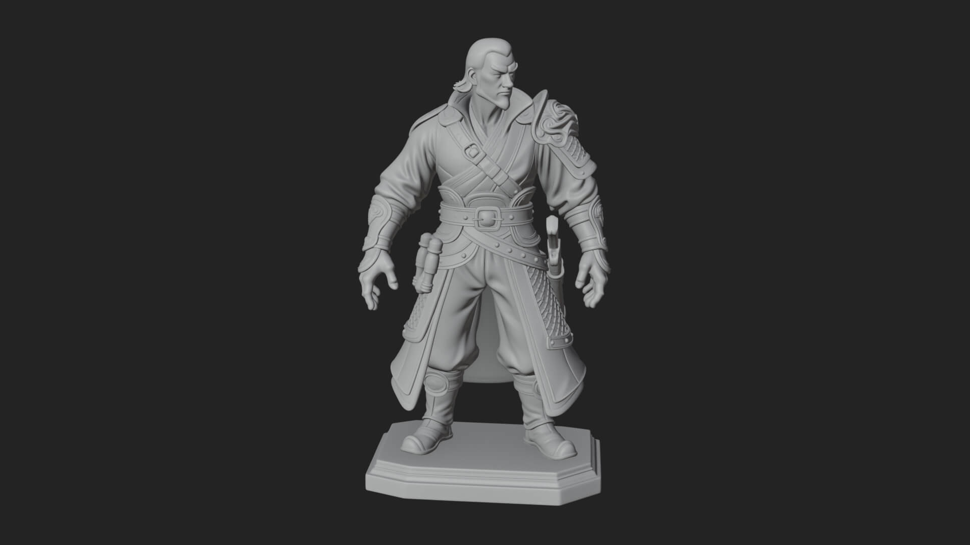 Robed Master Standing Statue Design 3 3D Print Model 3D Model