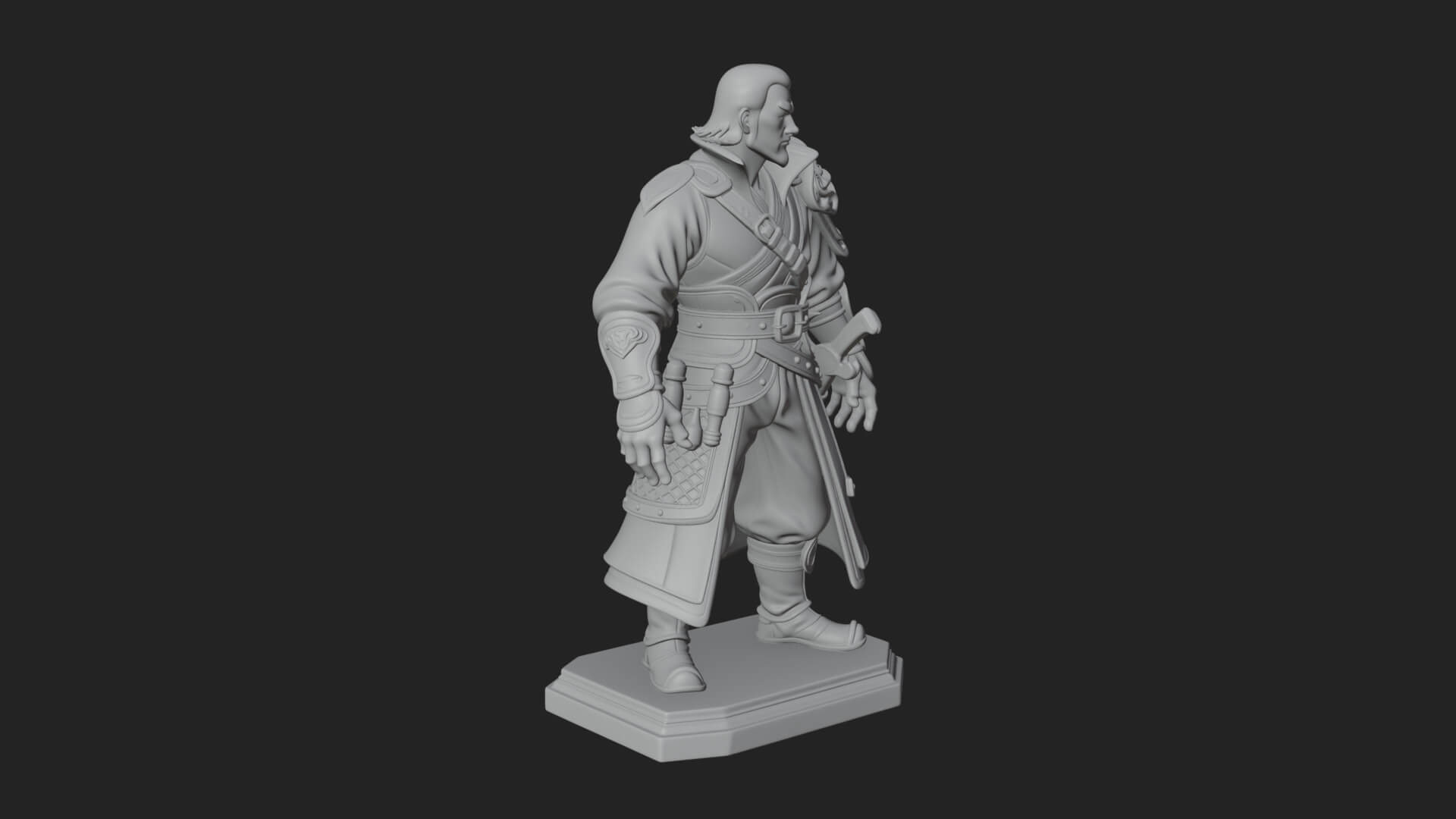 Robed Master Standing Statue Design 3 3D Print Model 3D Model