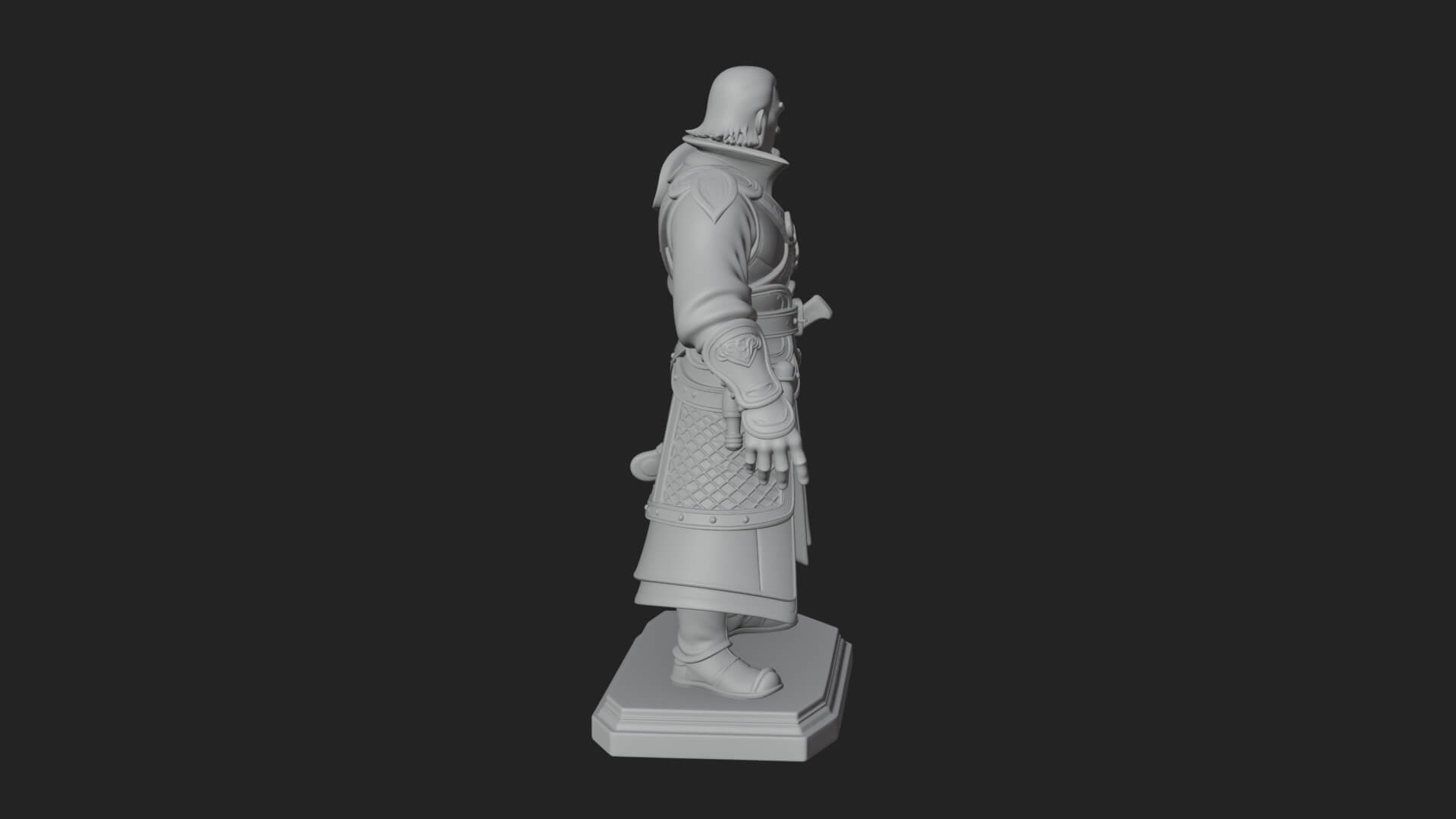 Robed Master Standing Statue Design 3 3D Print Model 3D Model