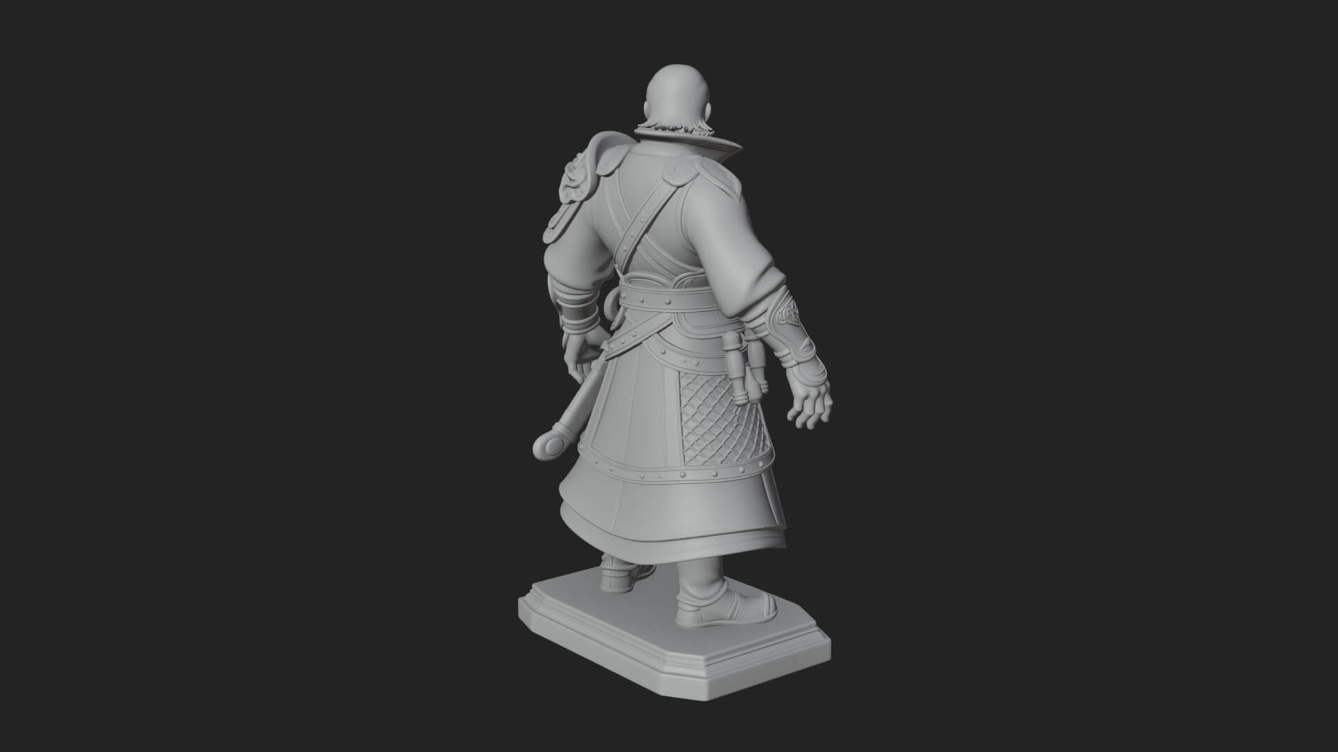 Robed Master Standing Statue Design 3 3D Print Model 3D Model