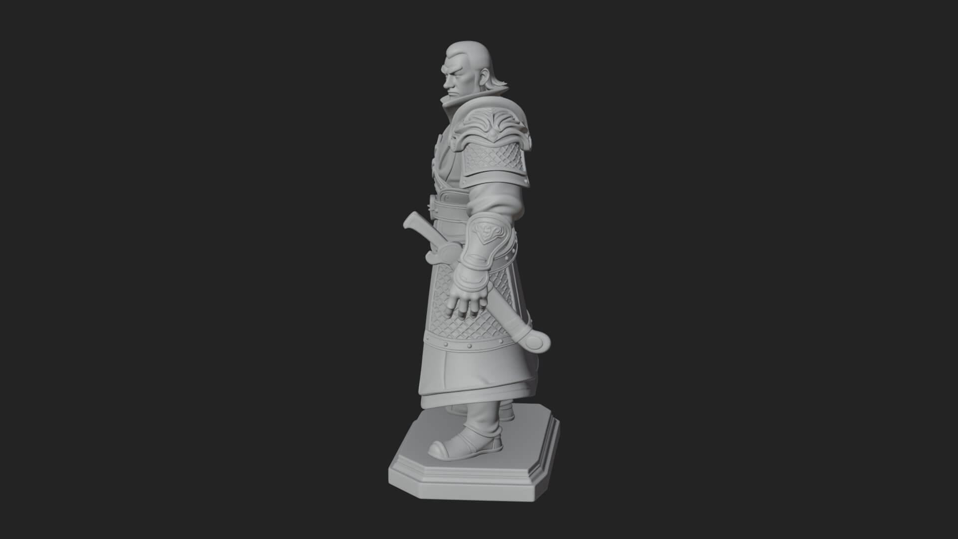 Robed Master Standing Statue Design 3 3D Print Model 3D Model