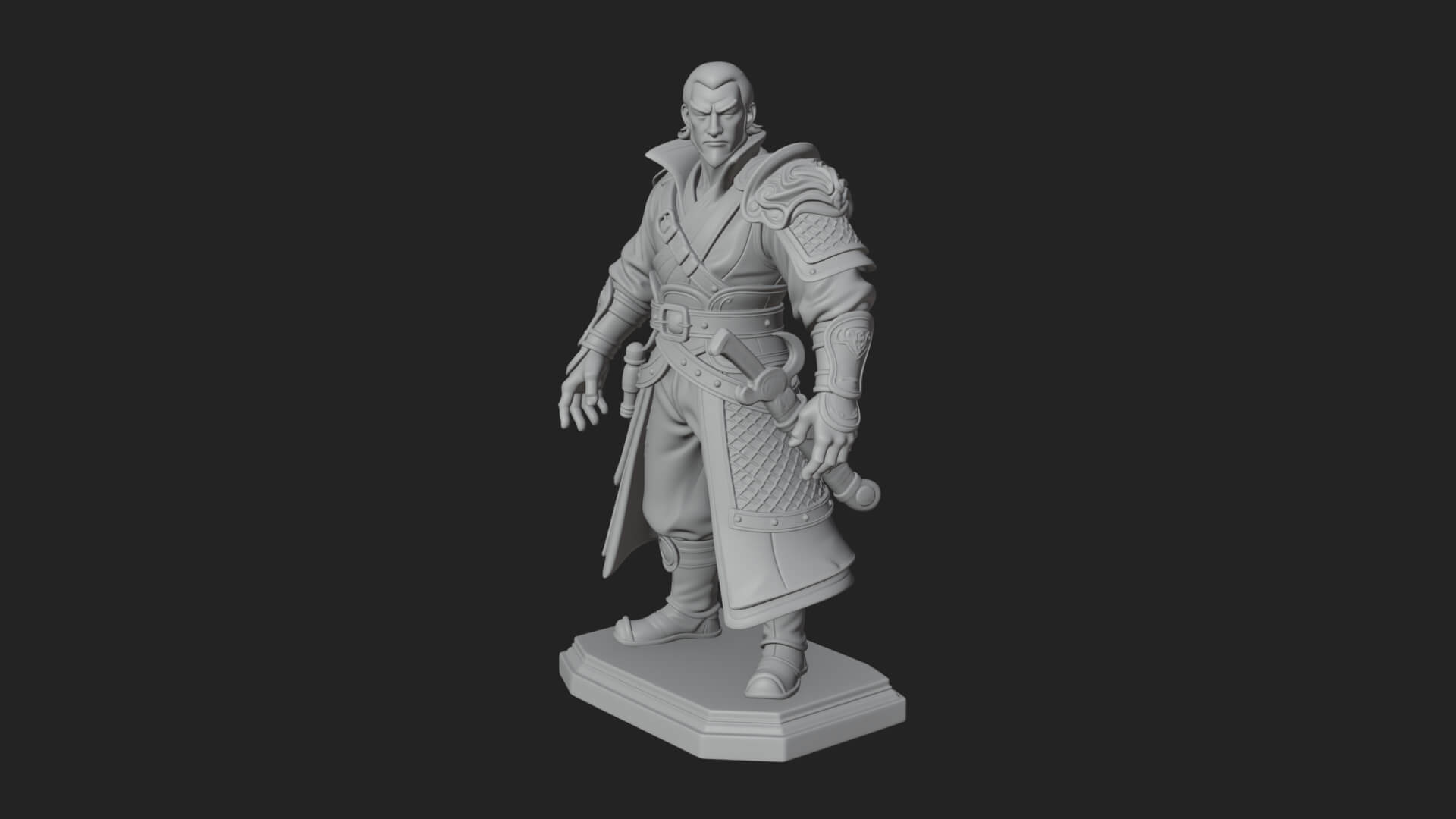 Robed Master Standing Statue Design 3 3D Print Model 3D Model