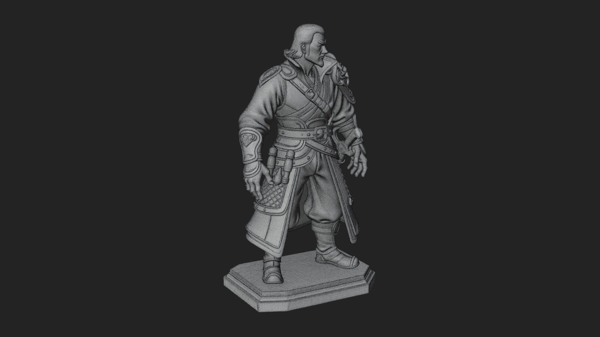 Robed Master Standing Statue Design 3 3D Print Model 3D Model