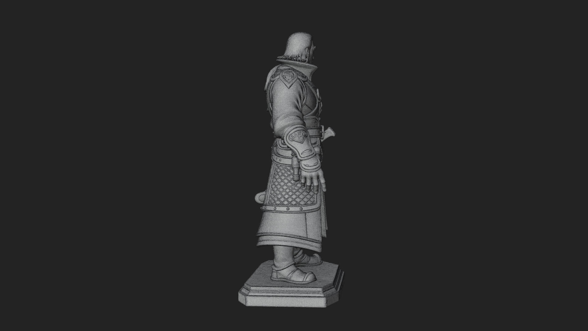 Robed Master Standing Statue Design 3 3D Print Model 3D Model