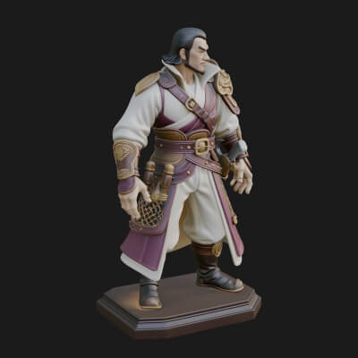 Robed Master Standing Statue Design 3 3D Print Model