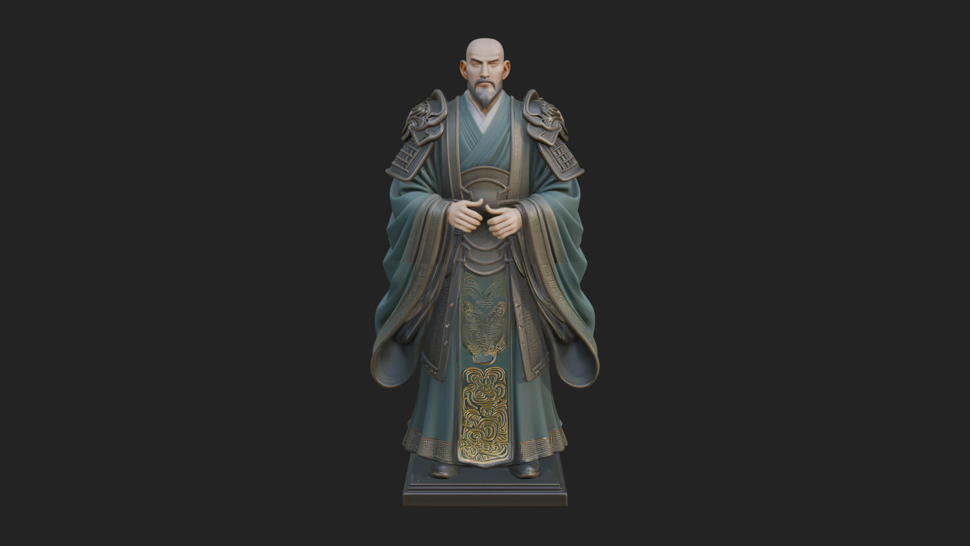 Robed Master Standing Statue Design 4 3D Print Model 3D Model