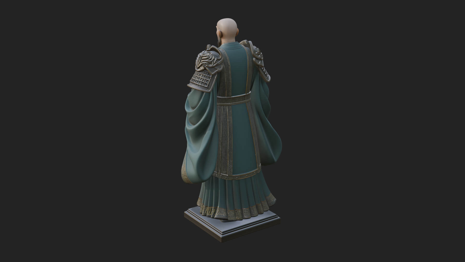 Robed Master Standing Statue Design 4 3D Print Model 3D Model