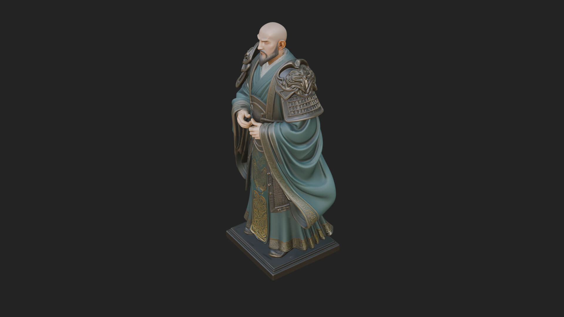 Robed Master Standing Statue Design 4 3D Print Model 3D Model
